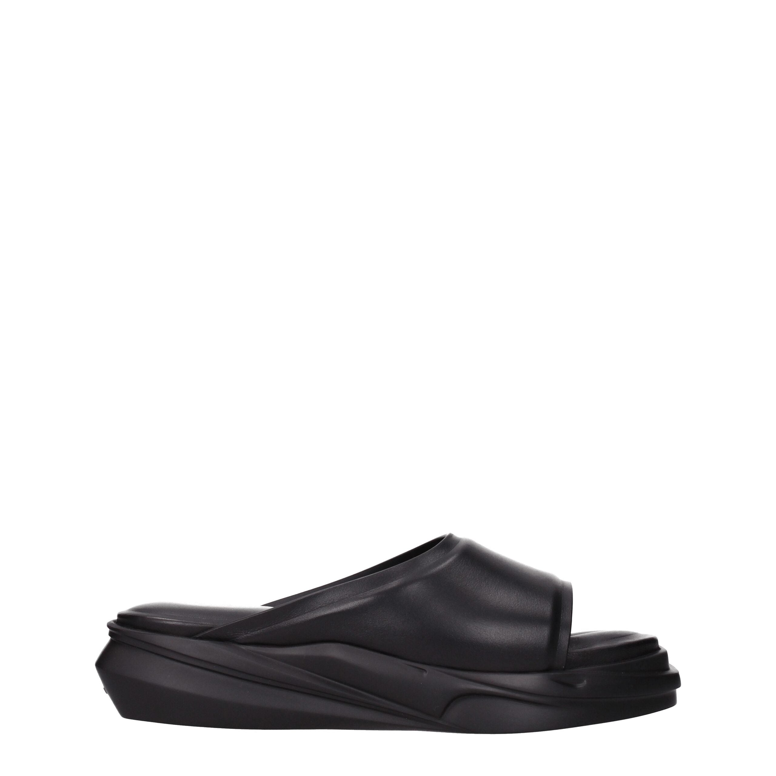 Alyx Elegante Leder-Hausschuhe in Schwarz