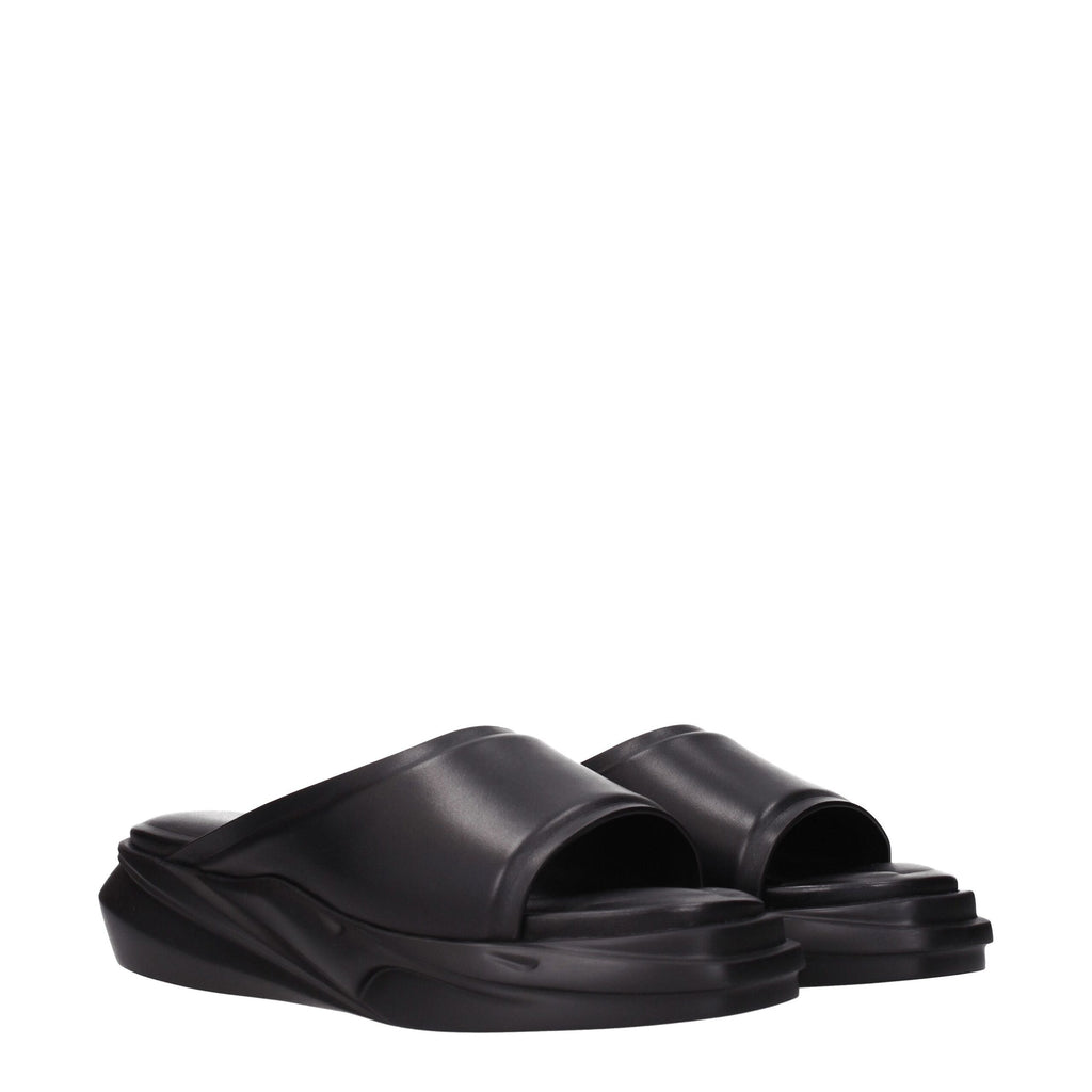 Alyx Elegante Leder-Hausschuhe in Schwarz