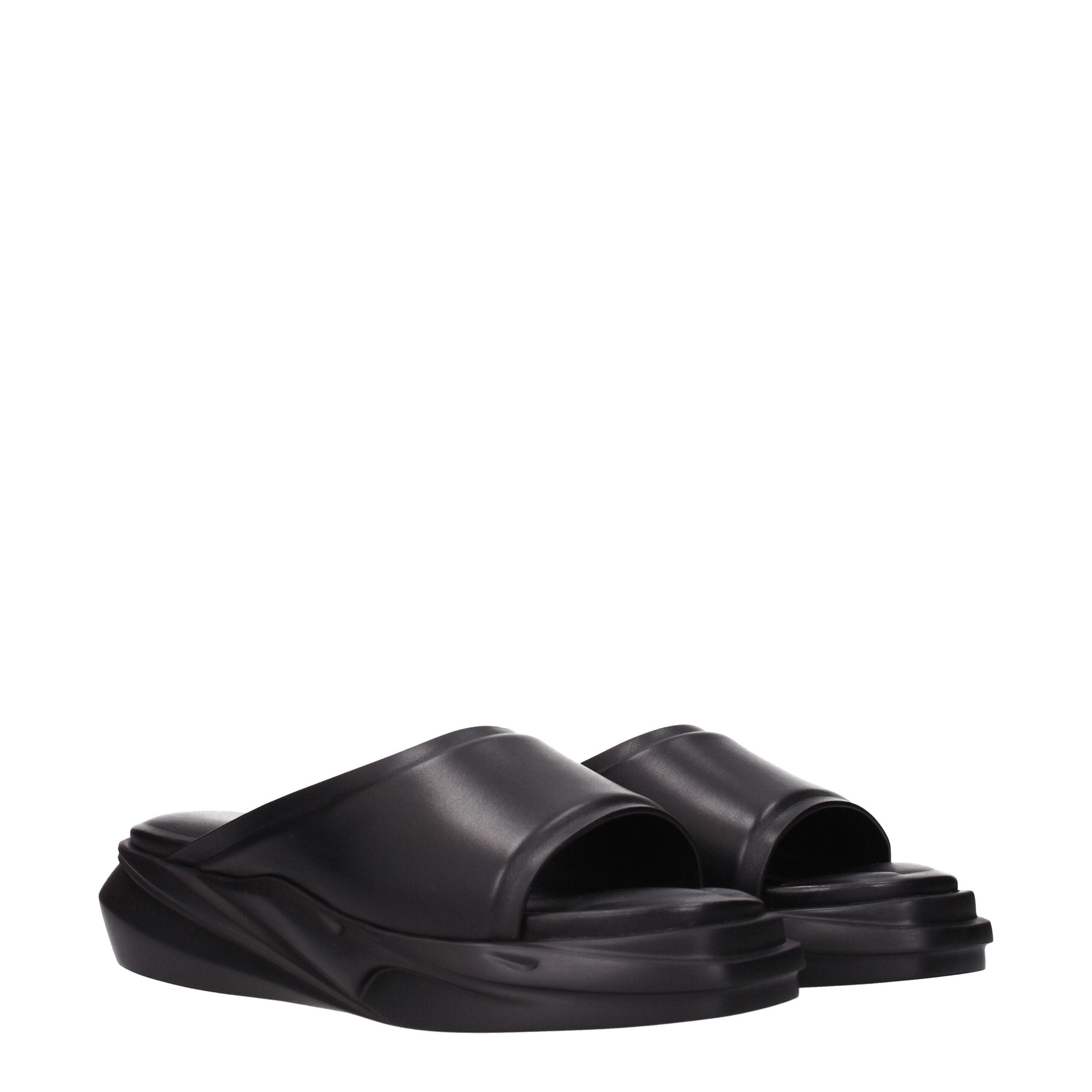 Alyx Elegante Leder-Hausschuhe in Schwarz