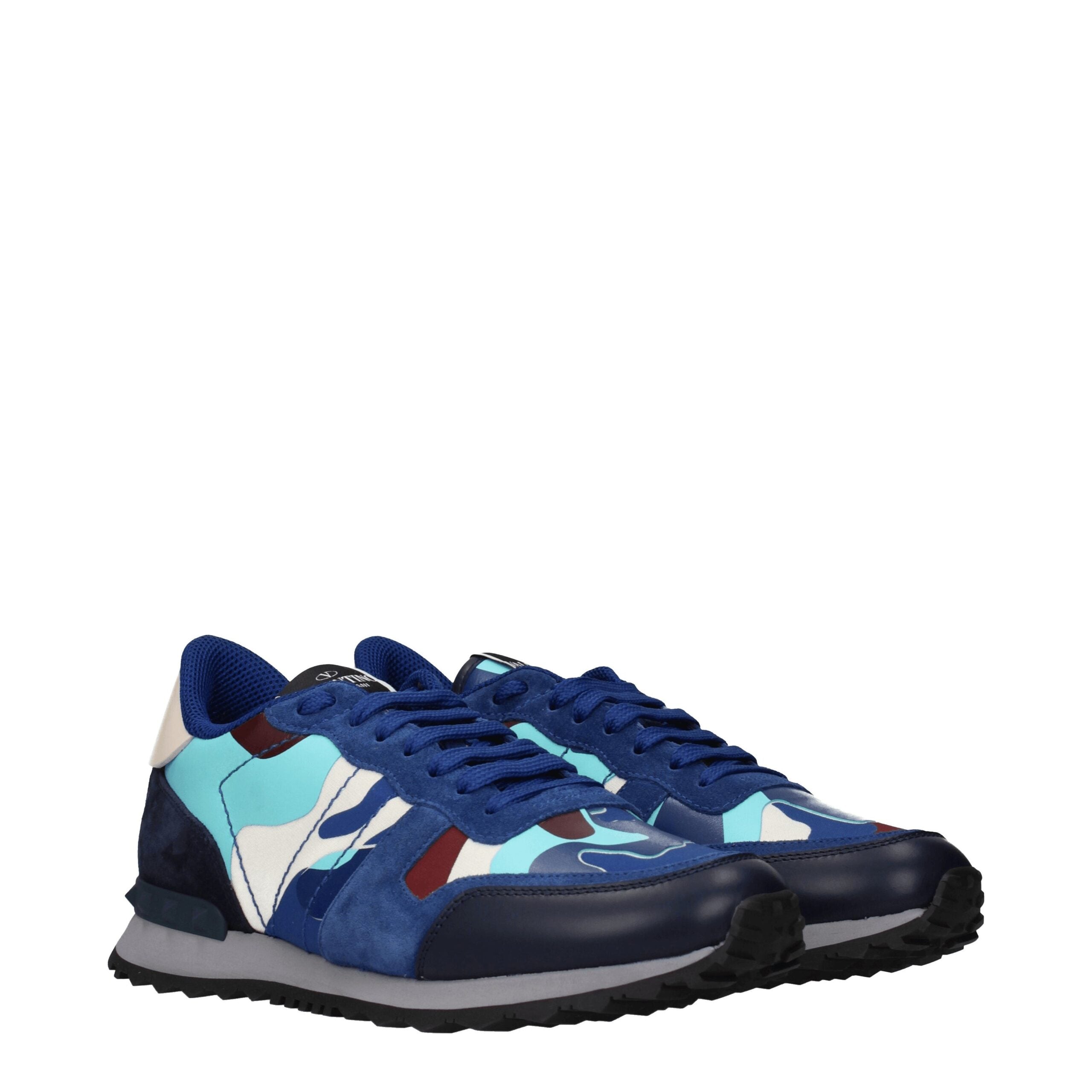 Valentino Garavani Blue Leather Sporty Sneakers