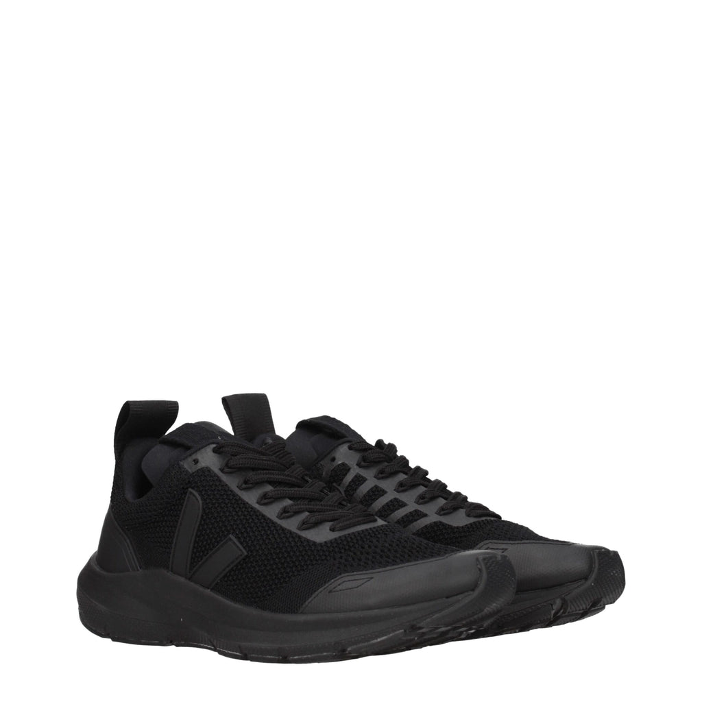 Veja Schwarzer Stoff Sportliche Turnschuhe