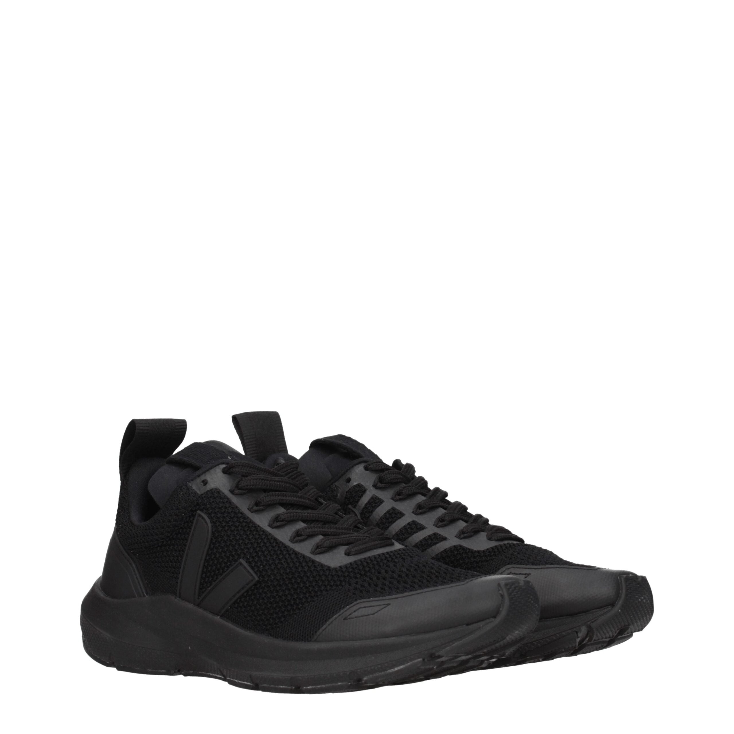 Veja Schwarzer Stoff Sportliche Turnschuhe