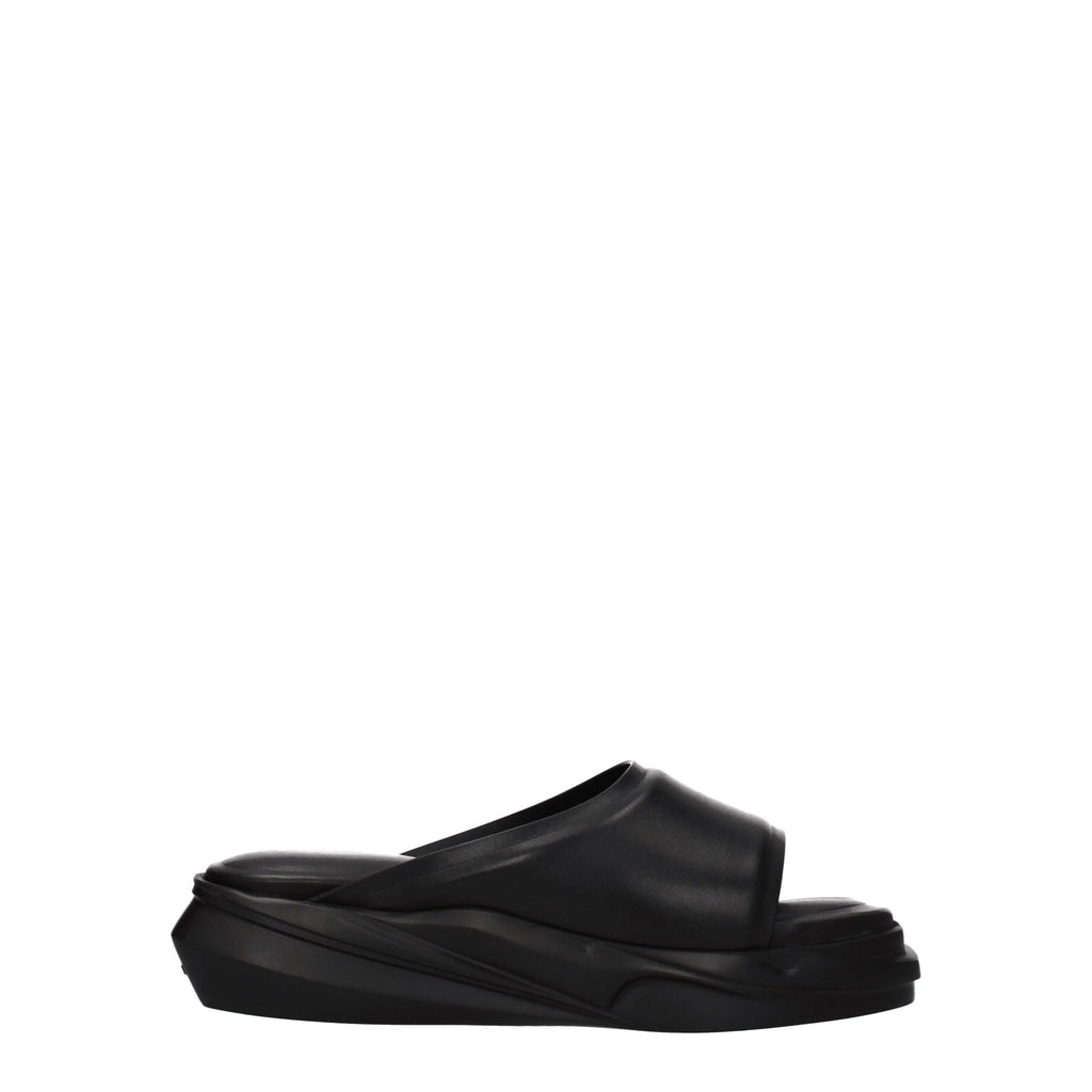 Alyx Elegante Leder-Hausschuhe in Schwarz