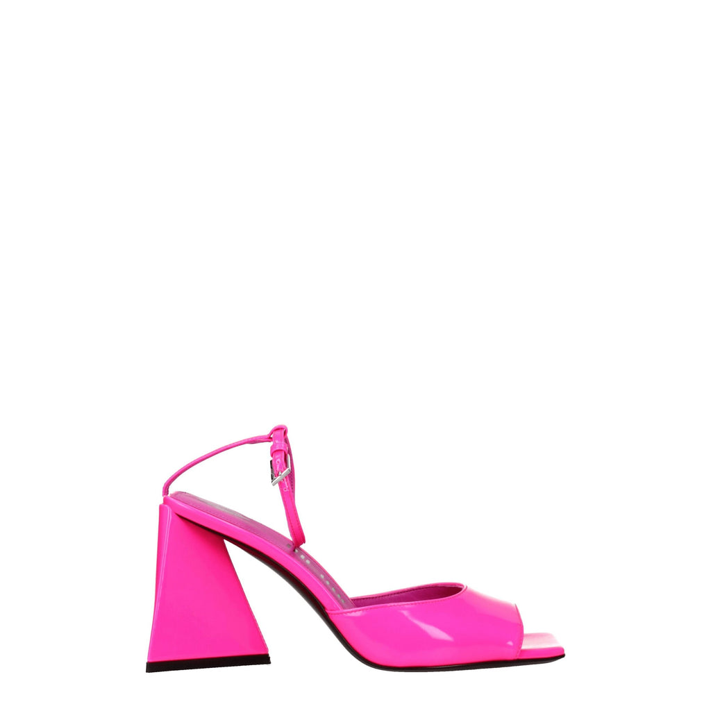 The Attico Pink Leather Stiletto Sandals