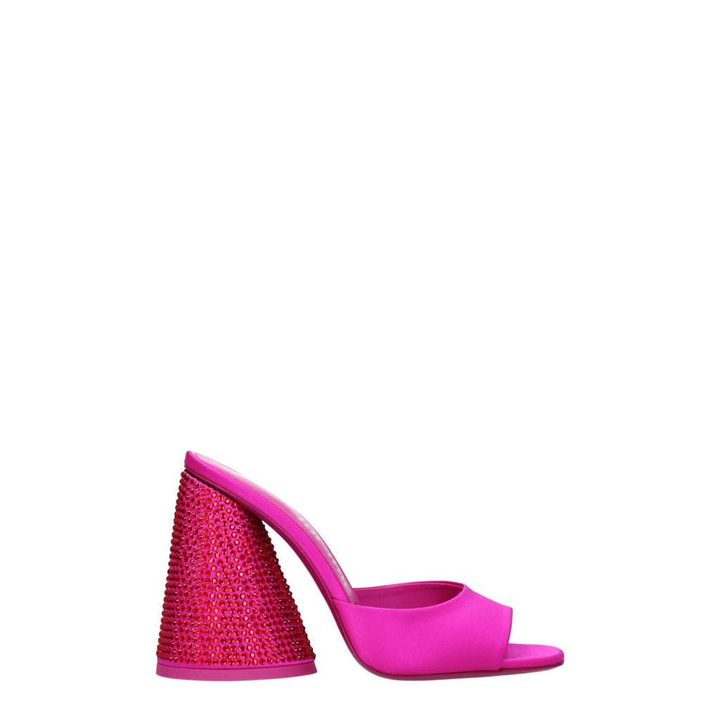 The Attico Satin-Sandalen mit Plateauabsatz in Rosa
