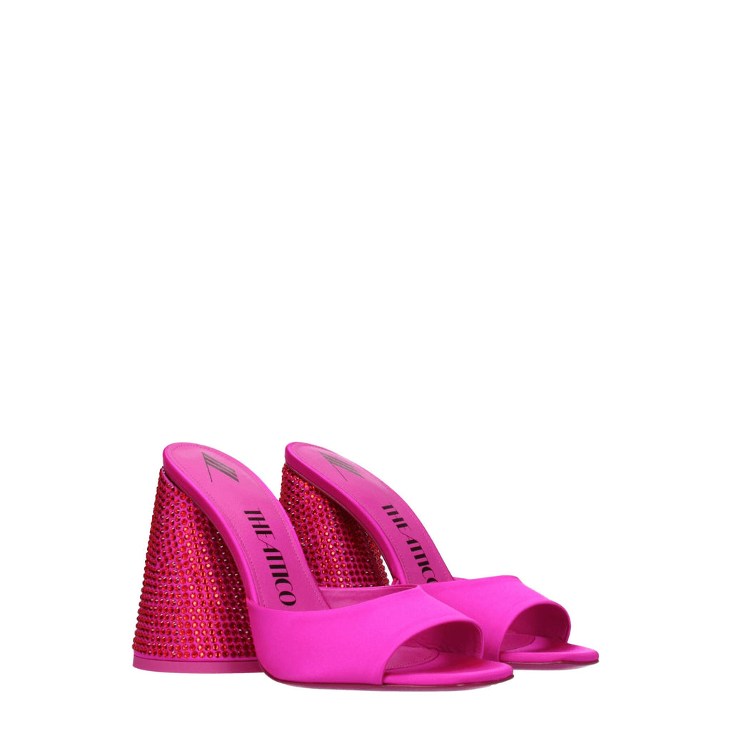 The Attico Satin-Sandalen mit Plateauabsatz in Rosa