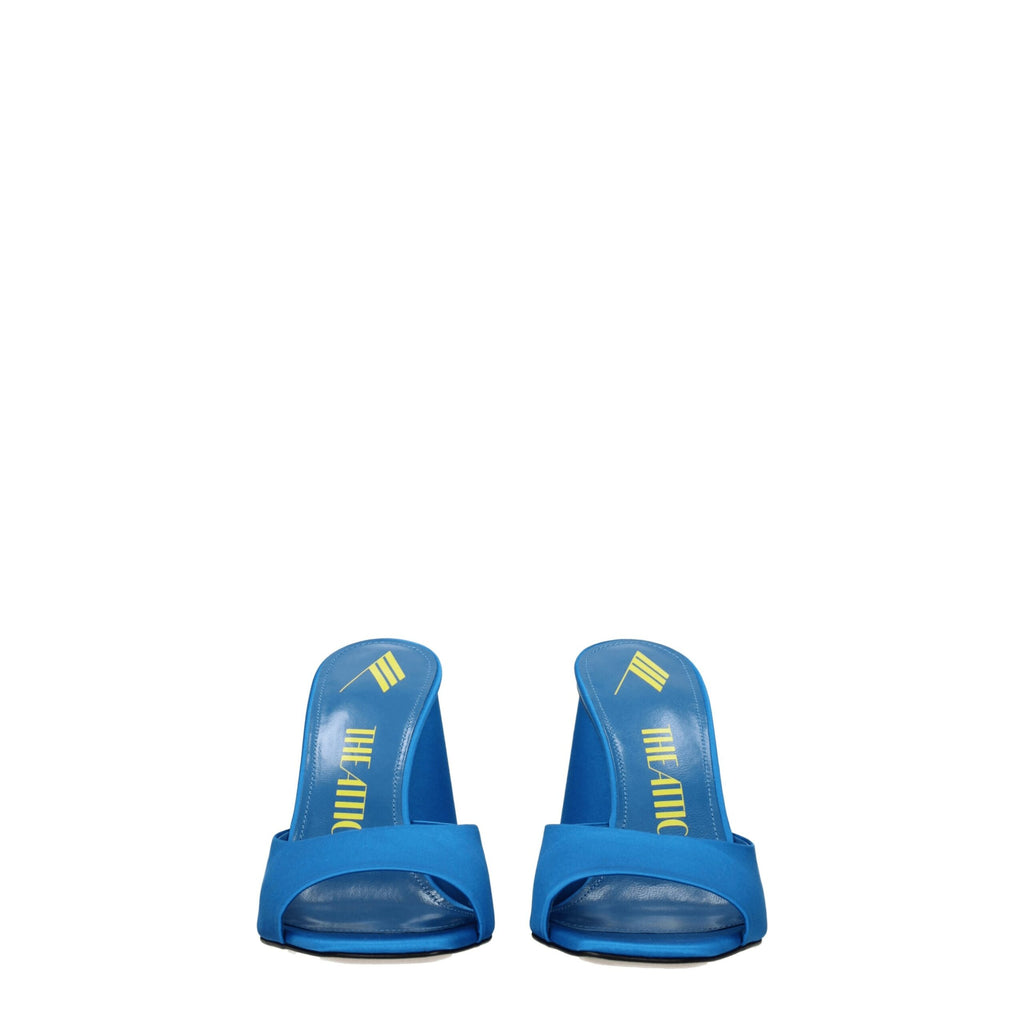 The Attico Hellblaue Satin-Plateausandalen