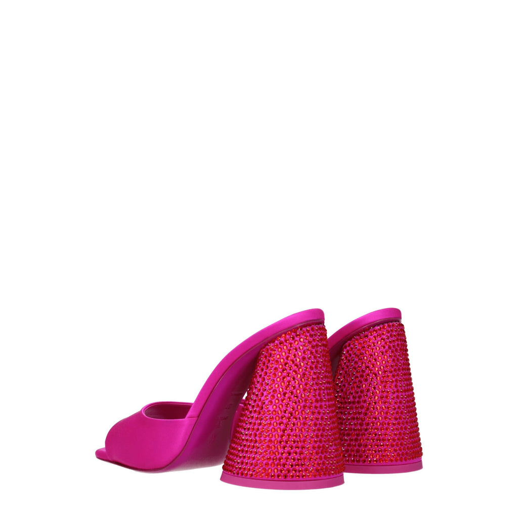 The Attico Satin-Sandalen mit Plateauabsatz in Rosa