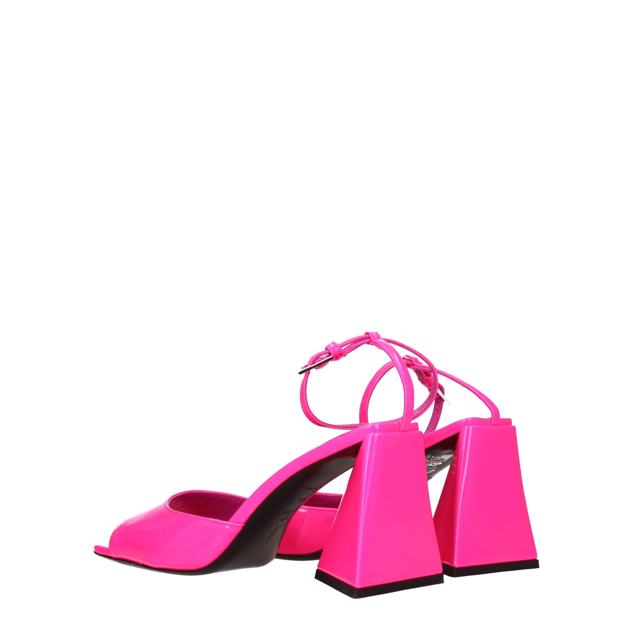 The Attico Pink Leather Stiletto Sandals
