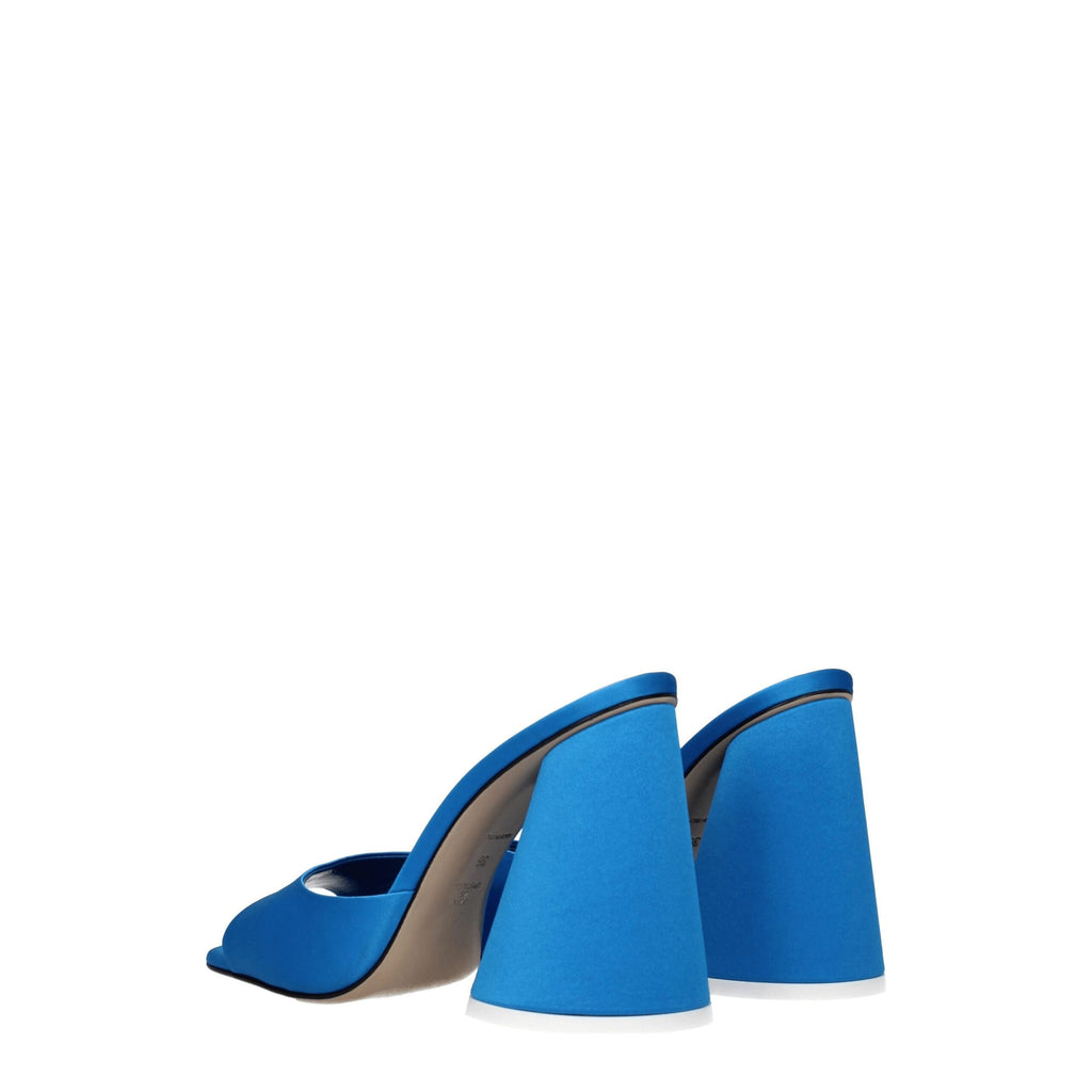 The Attico Hellblaue Satin-Plateausandalen