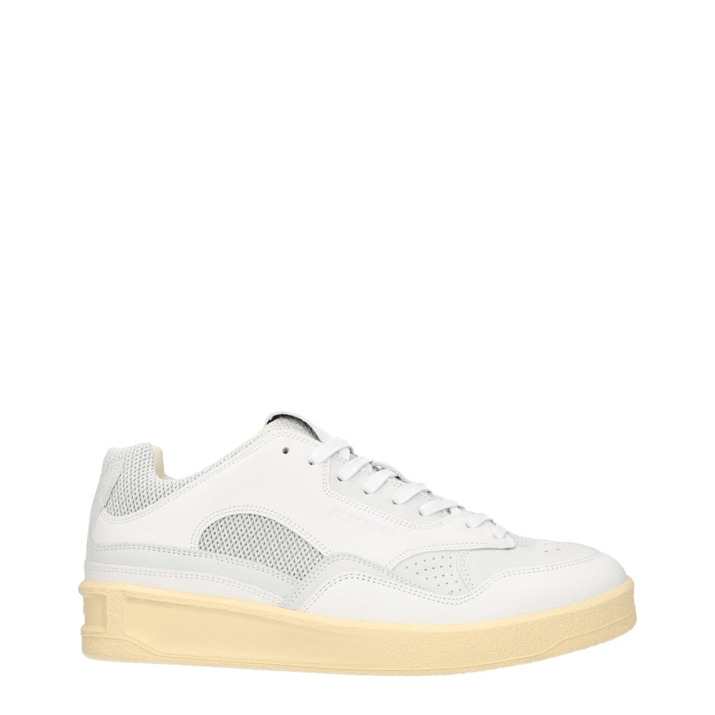 Jil Sander White Low-Top Leather Sneakers