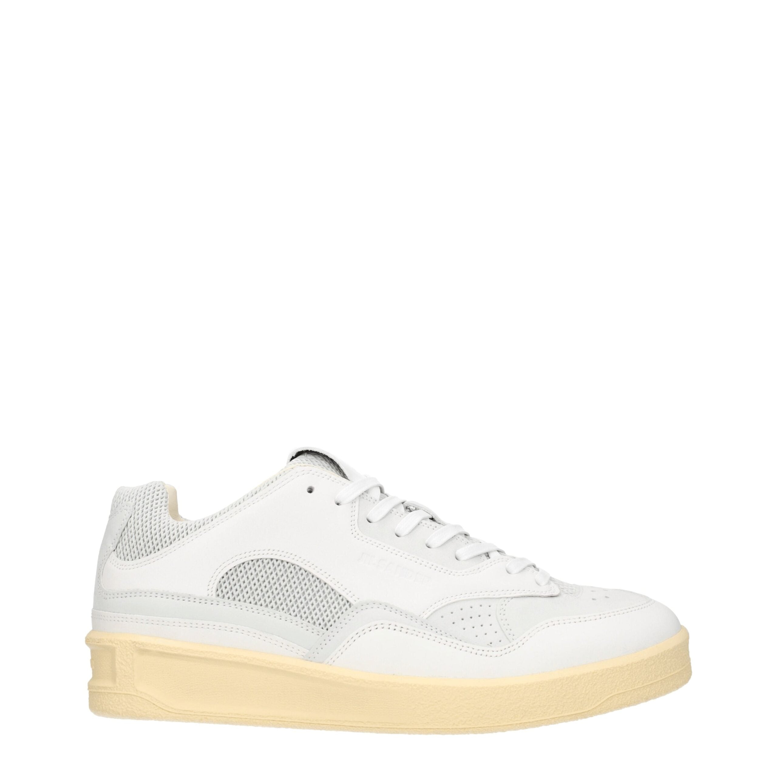 Jil Sander White Low-Top Leather Sneakers