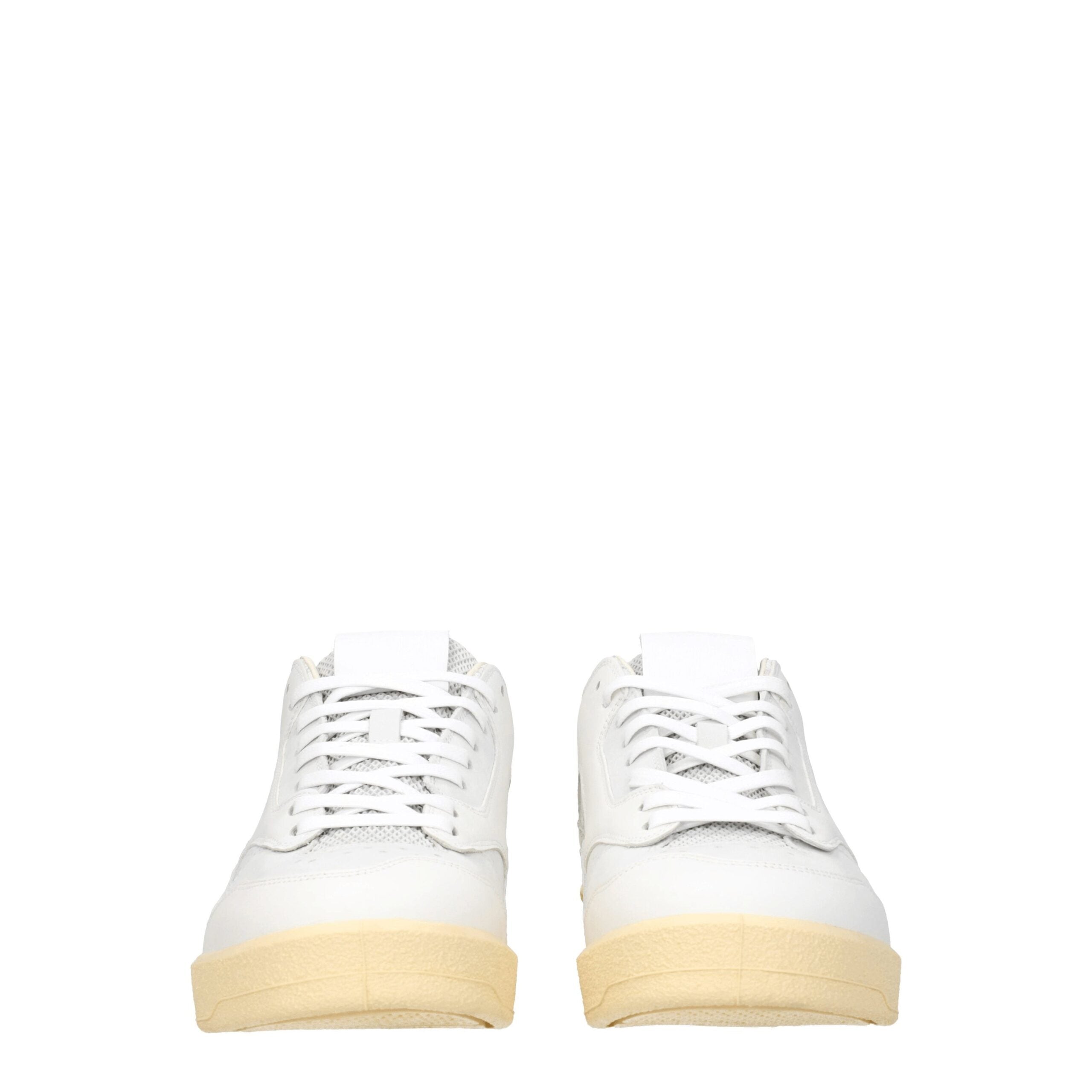 Jil Sander White Low-Top Leather Sneakers