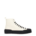 Jil Sander Beigefarbene High-Top-Sneaker aus Stoff