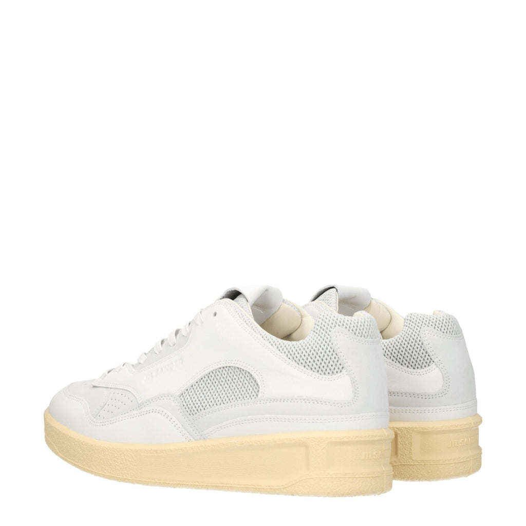 Jil Sander White Low-Top Leather Sneakers