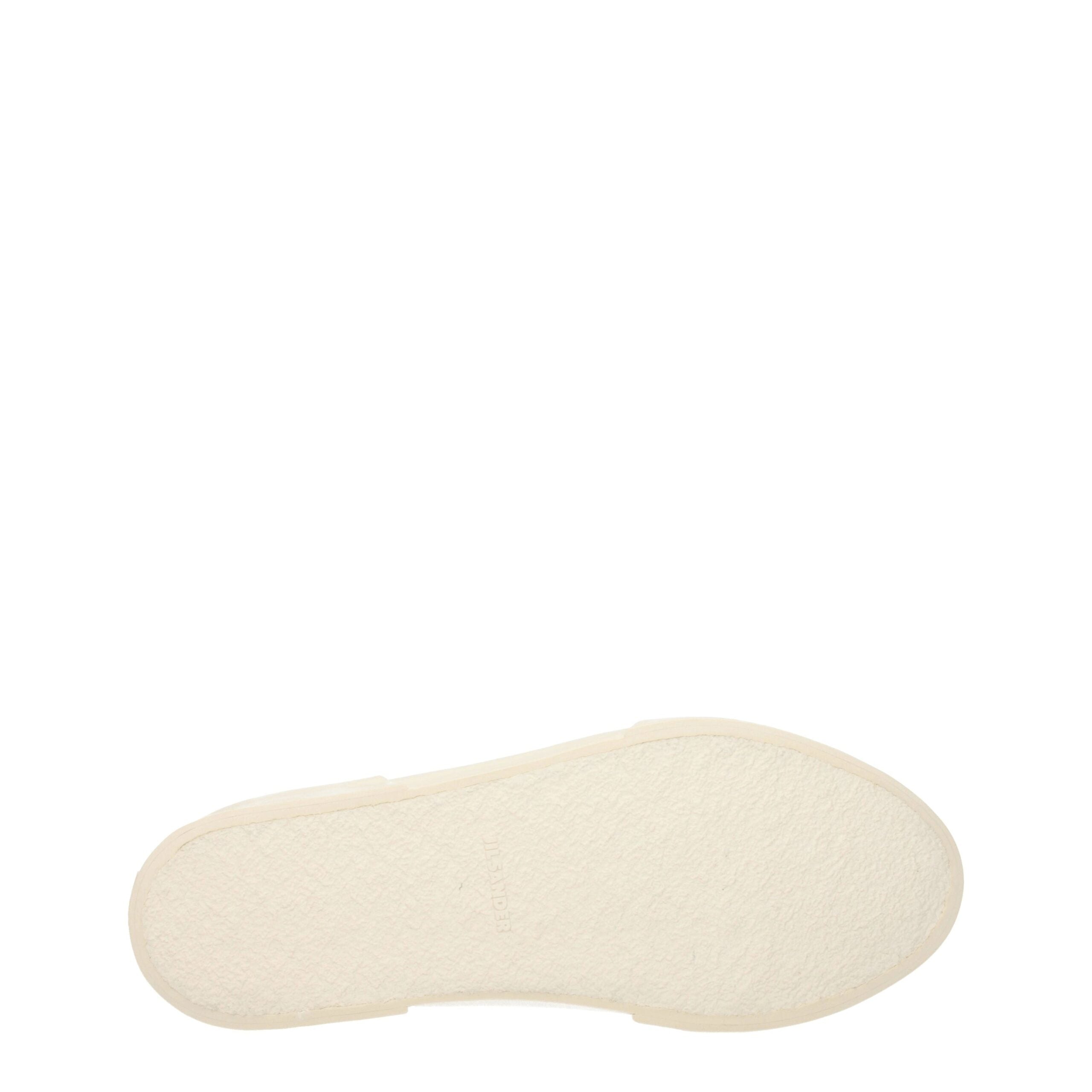 Jil Sander Beigefarbene Stoff-Sneaker mit niedrigem Schaft