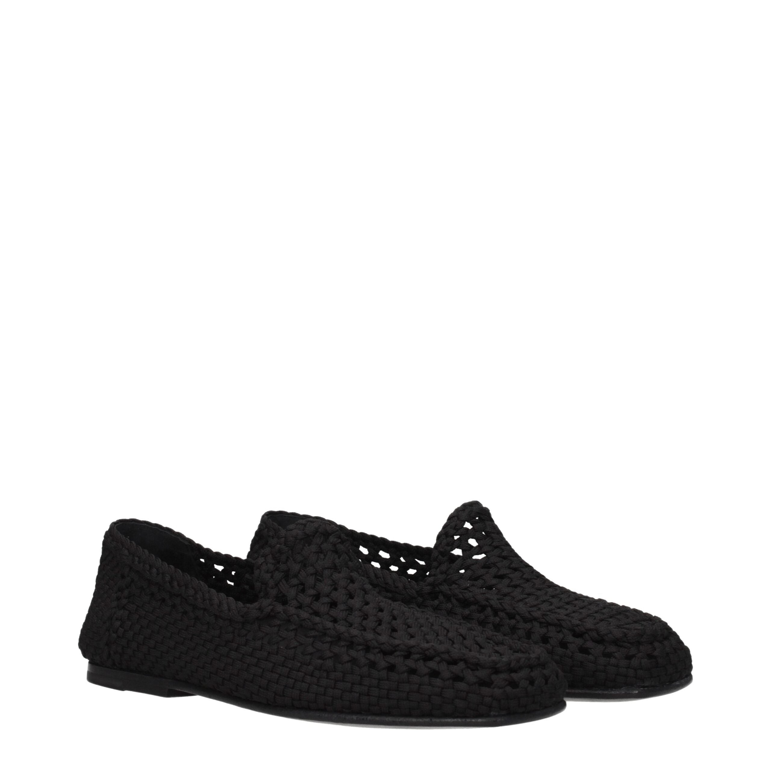 Dolce & Gabbana black fabric slippers
