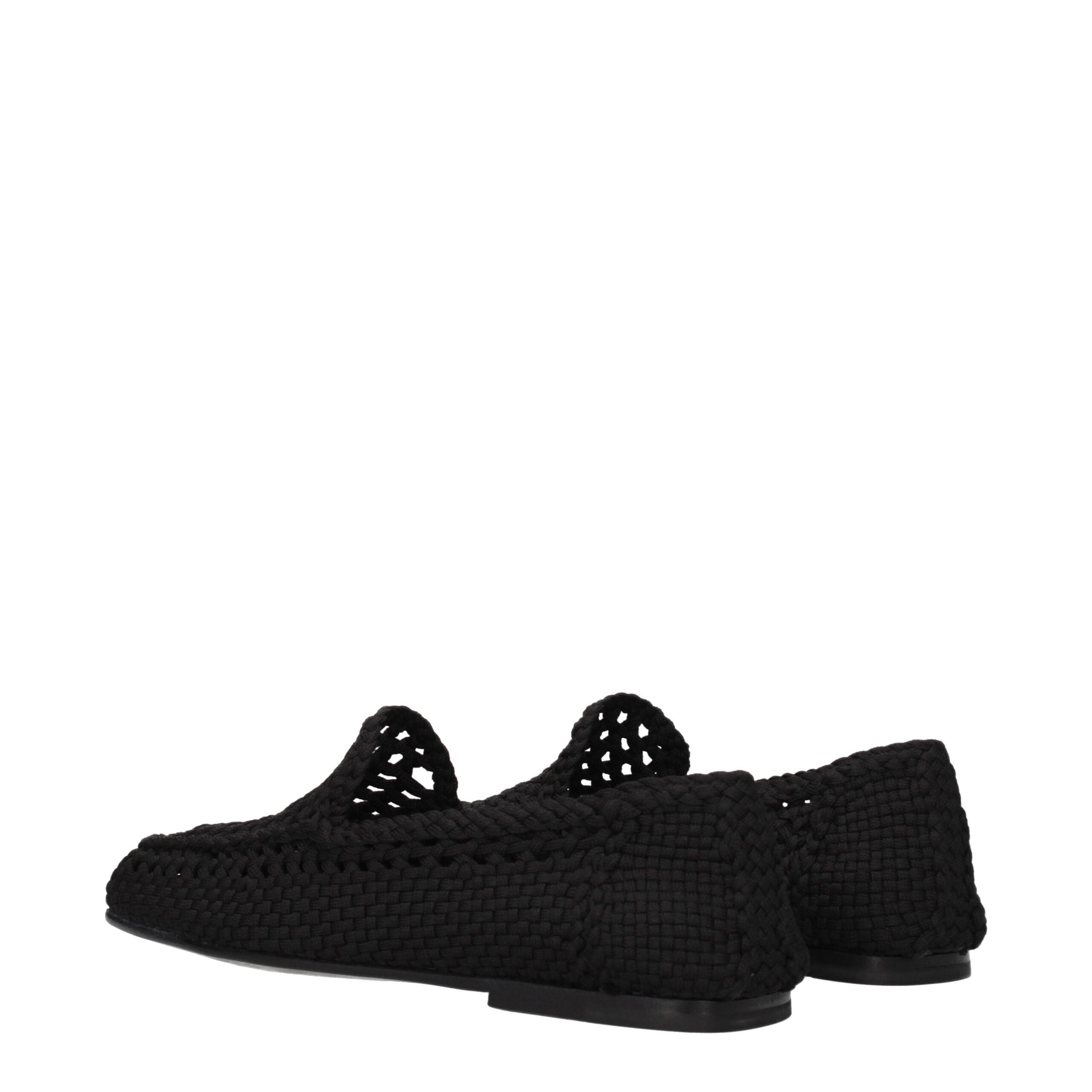 Dolce & Gabbana black fabric slippers