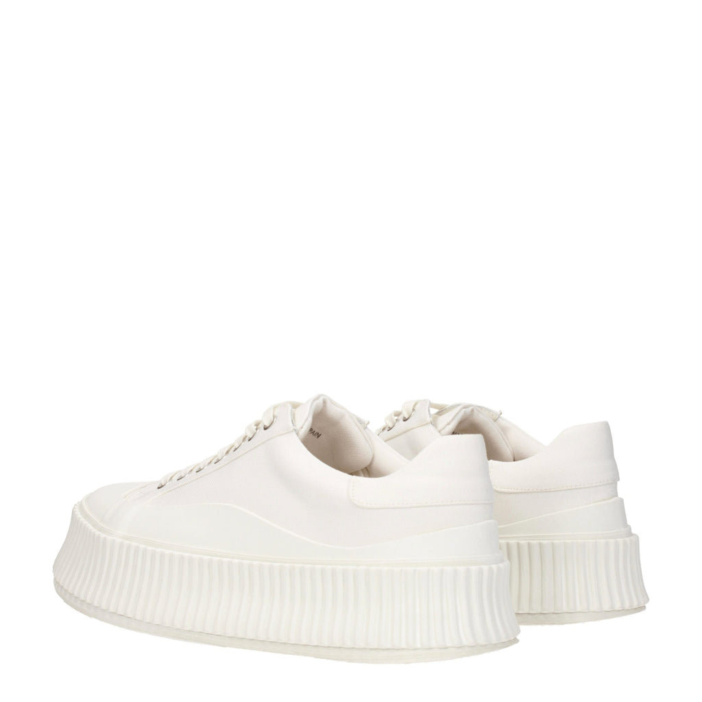 Jil Sander Weiße Plateau-Sneakers aus Stoff