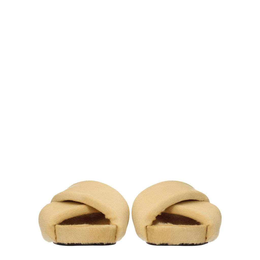 Jil Sander Beigefarbene Hausschuhe aus Rosshaar