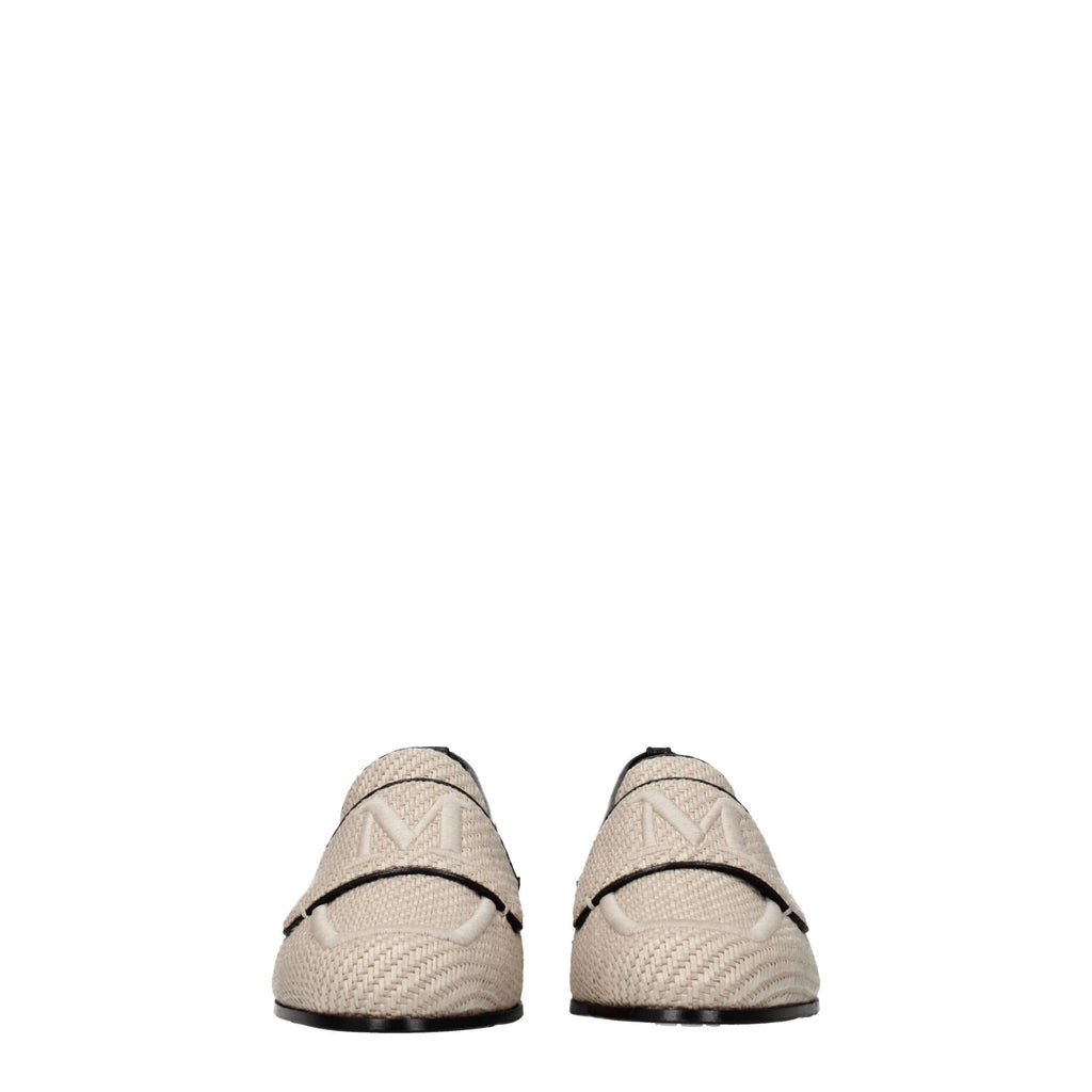 Max Mara Beige Fabric Slippers