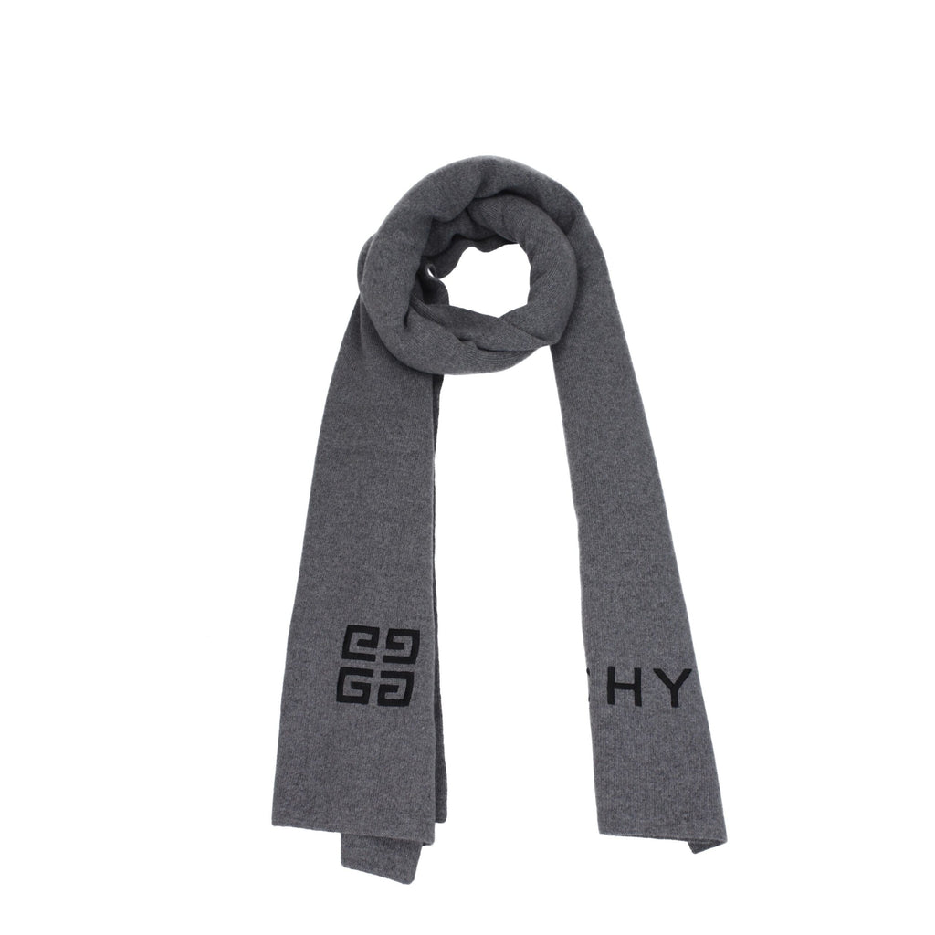 Givenchy Elegant Gray Wool Scarf