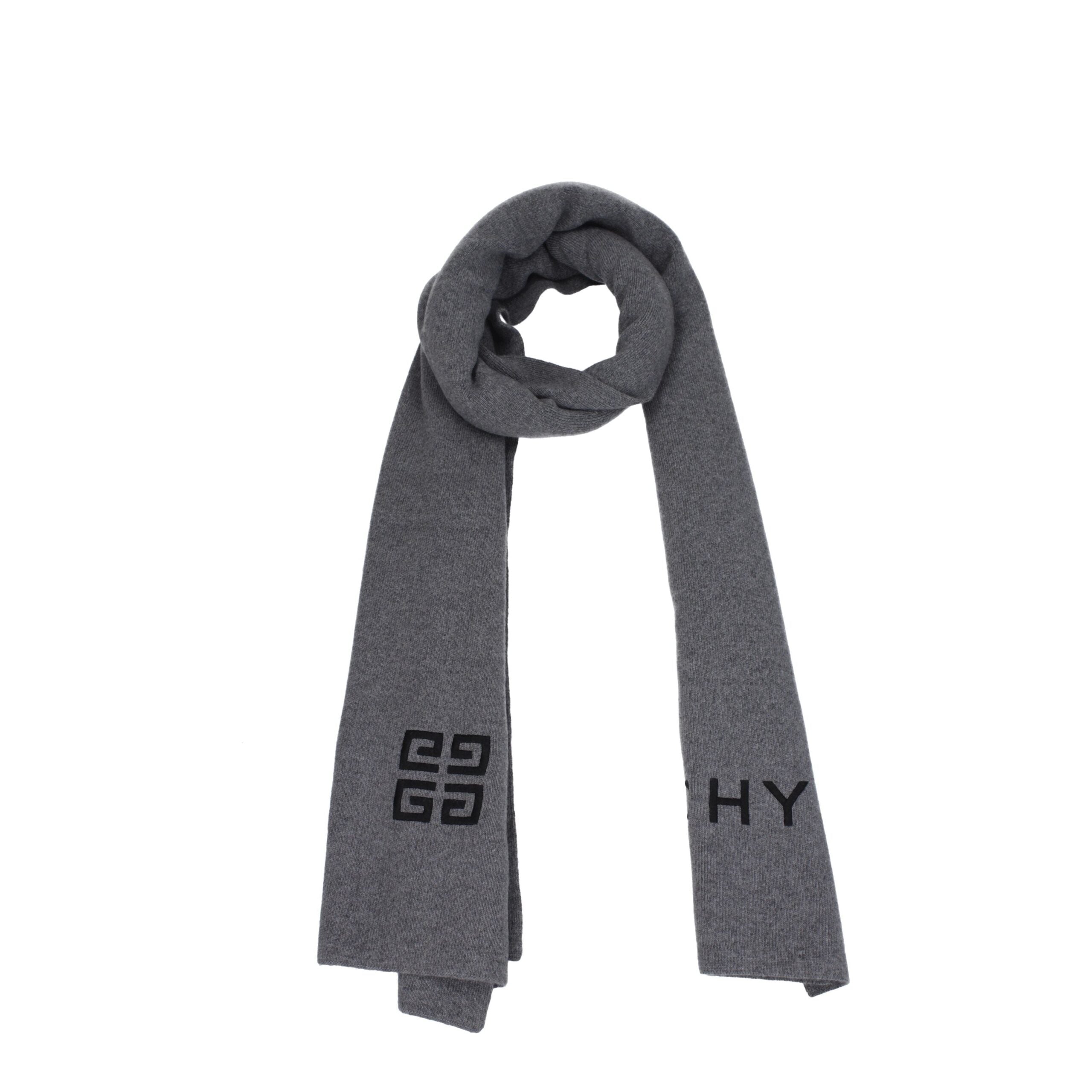 Givenchy Elegant Gray Wool Scarf