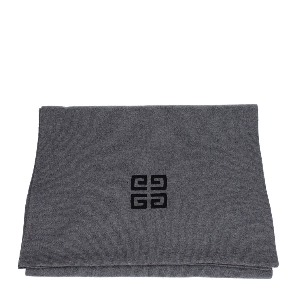 Givenchy Elegant Gray Wool Scarf
