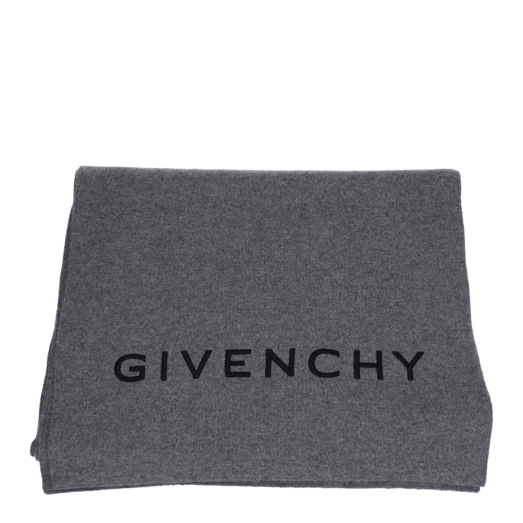 Givenchy Elegant Gray Wool Scarf