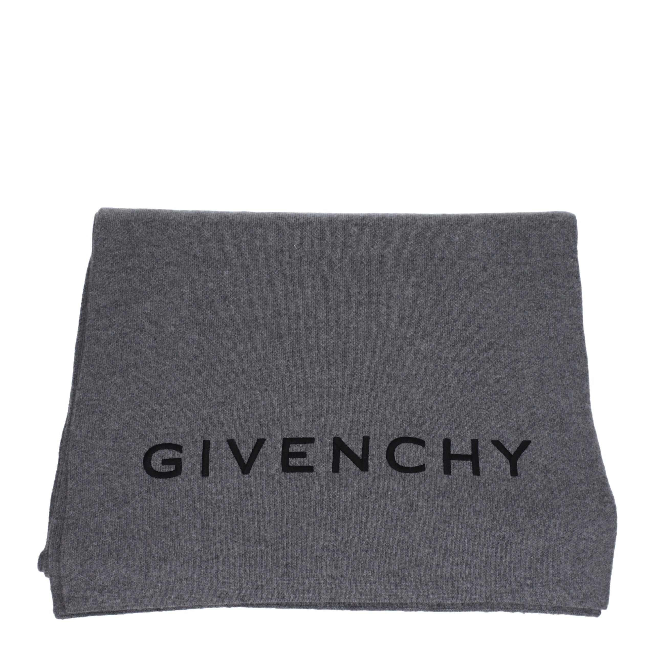 Givenchy Elegant Gray Wool Scarf
