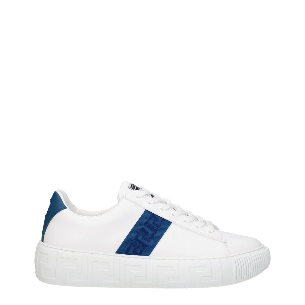 Versace White Low-Top Leather Sneakers