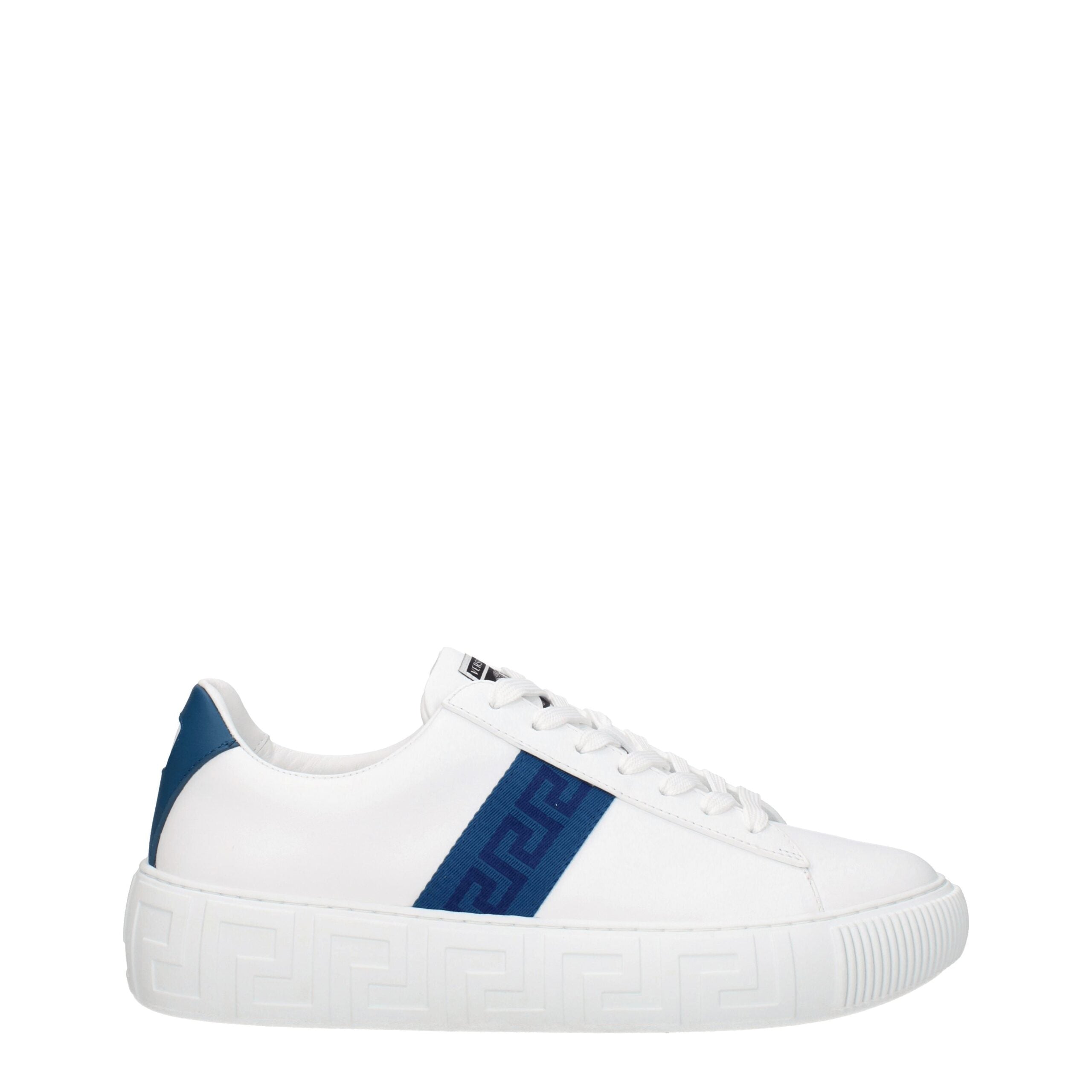 Versace White Low-Top Leather Sneakers