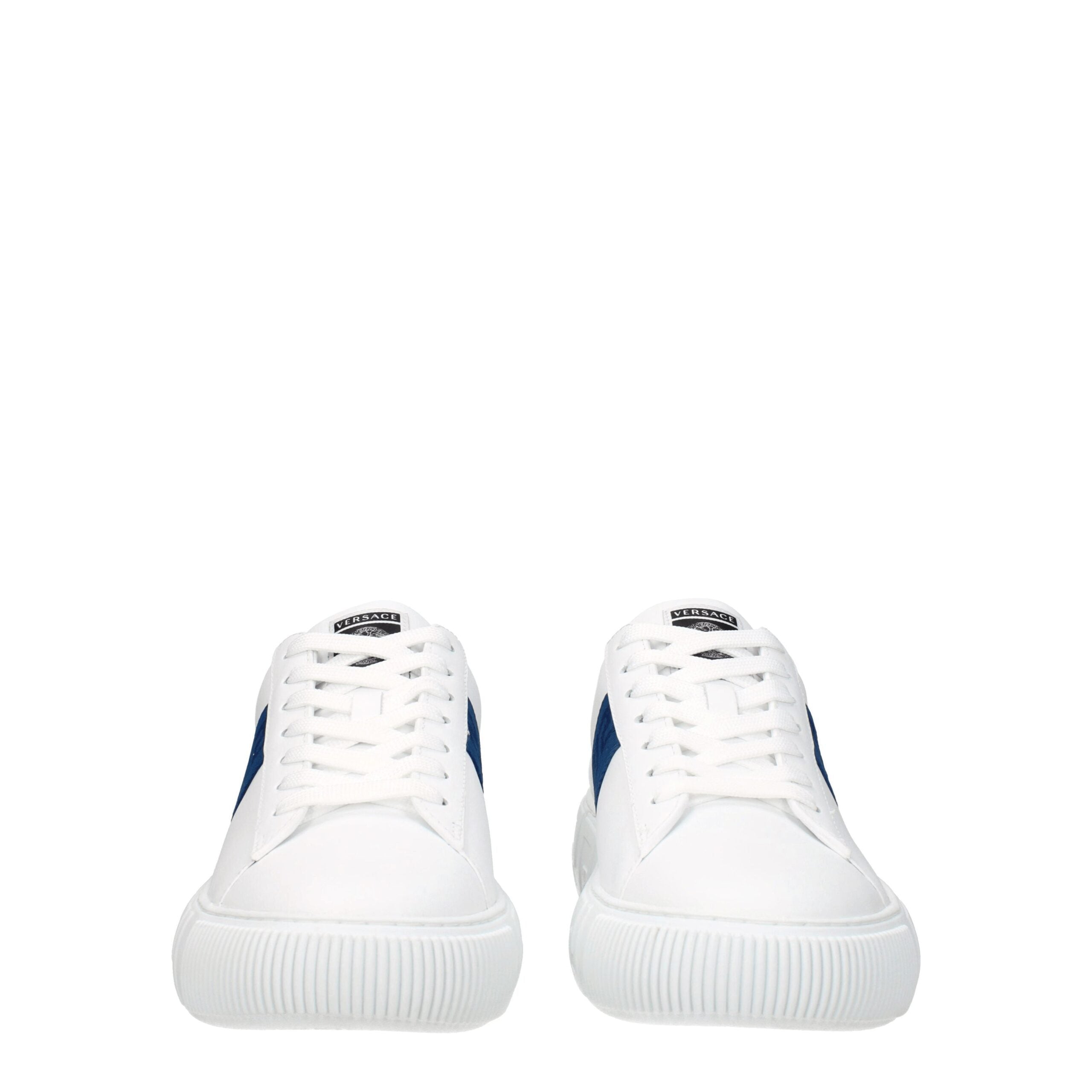 Versace White Low-Top Leather Sneakers
