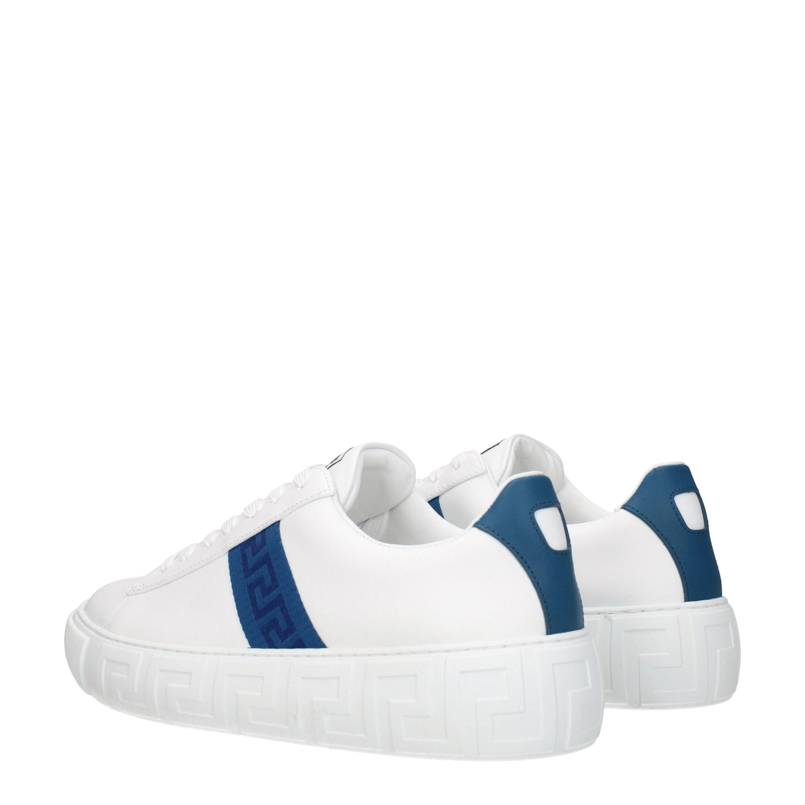 Versace White Low-Top Leather Sneakers