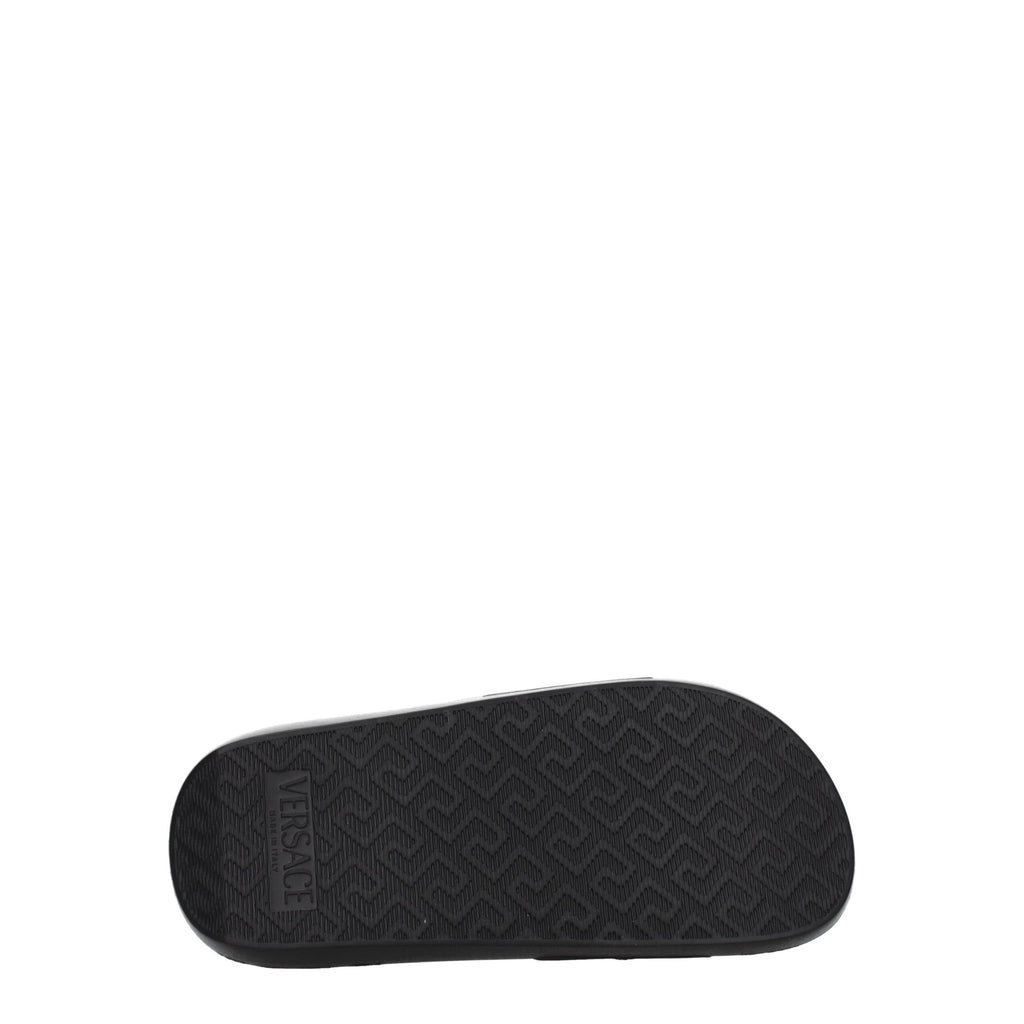 Versace Schwarze Leder-Slipper