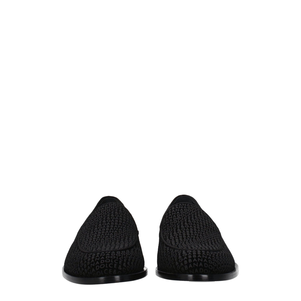 Dolce & Gabbana Slipper aus schwarzem Samt