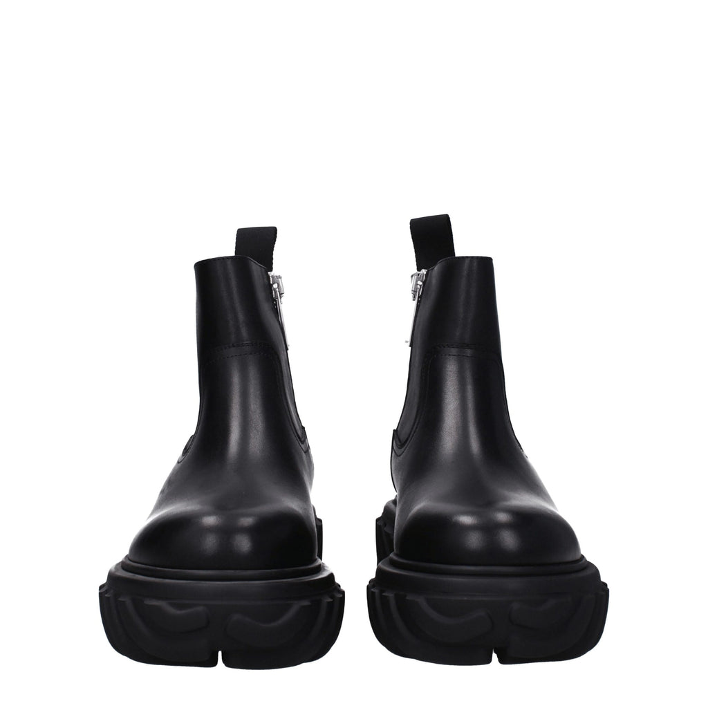 Off-White Schwarze Lederstiefeletten