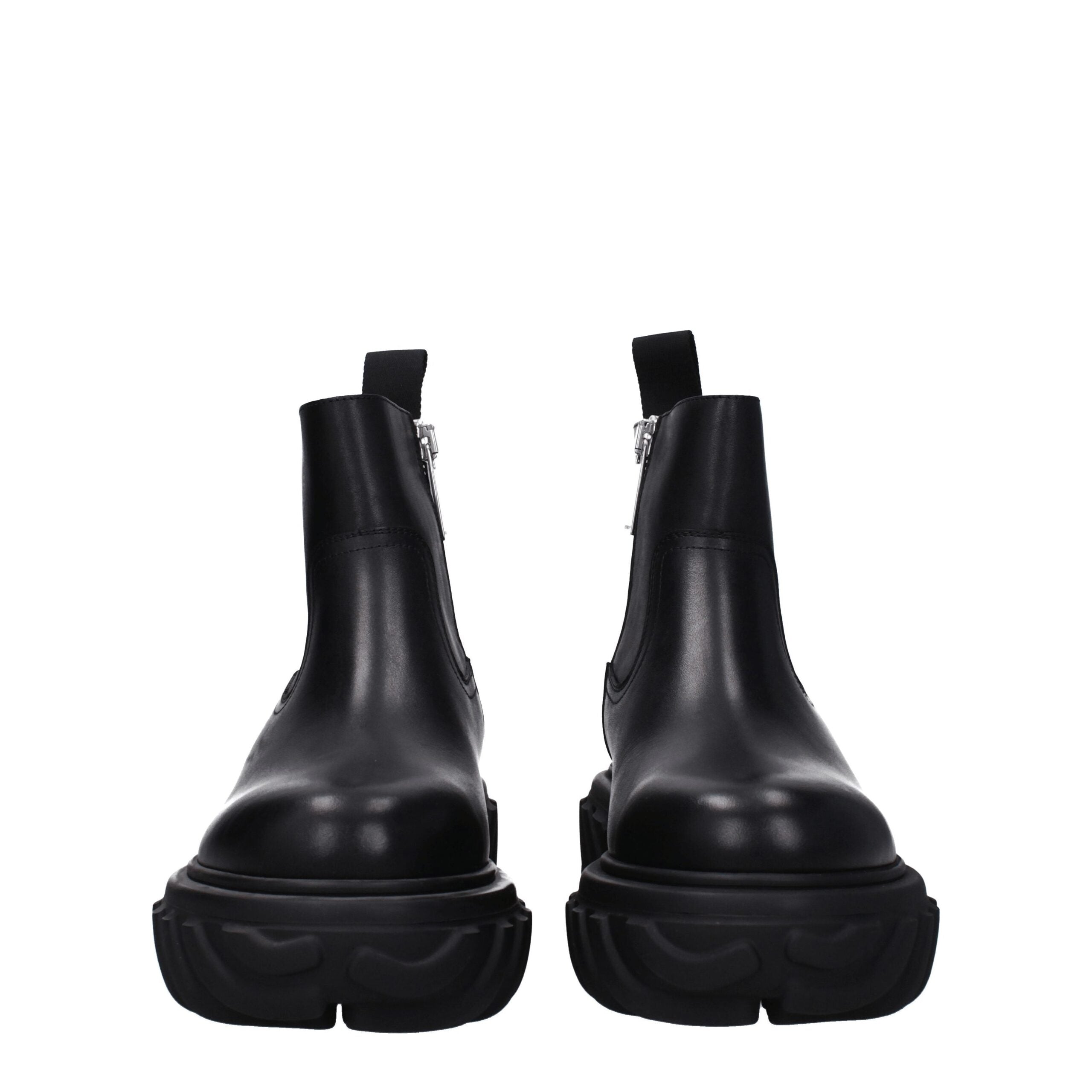 Off-White Schwarze Lederstiefeletten