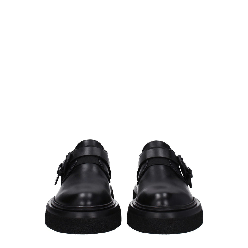 Max Mara Schwarze Leder Oxfords und Derbies