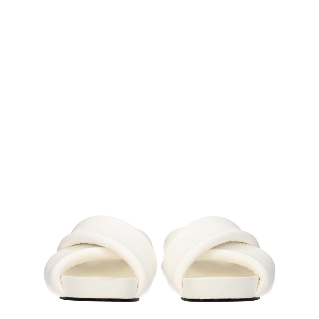 Jil Sander Weiße Leder-Pantoffeln