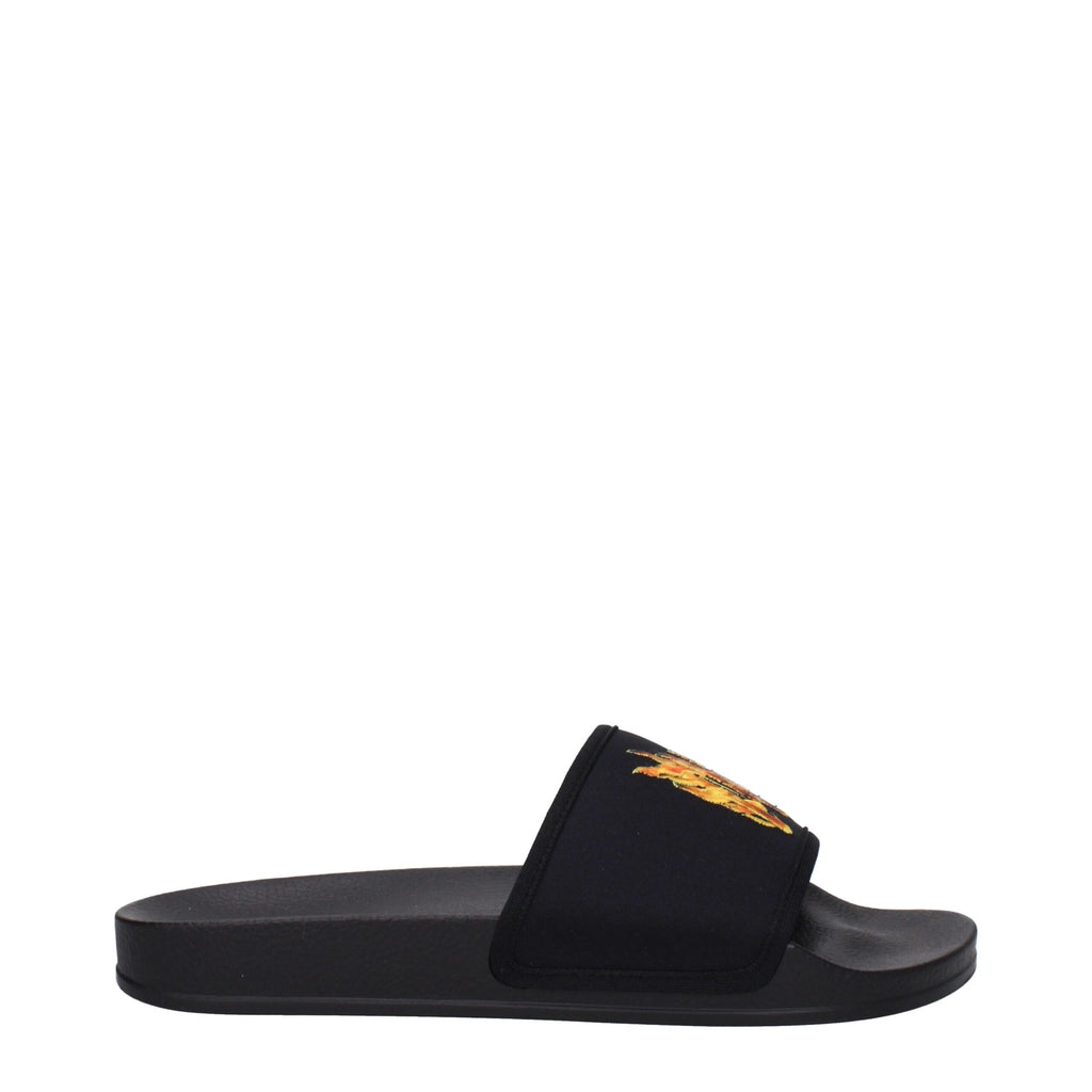 Palm Angels Schwarze Stoff-Hausschuhe