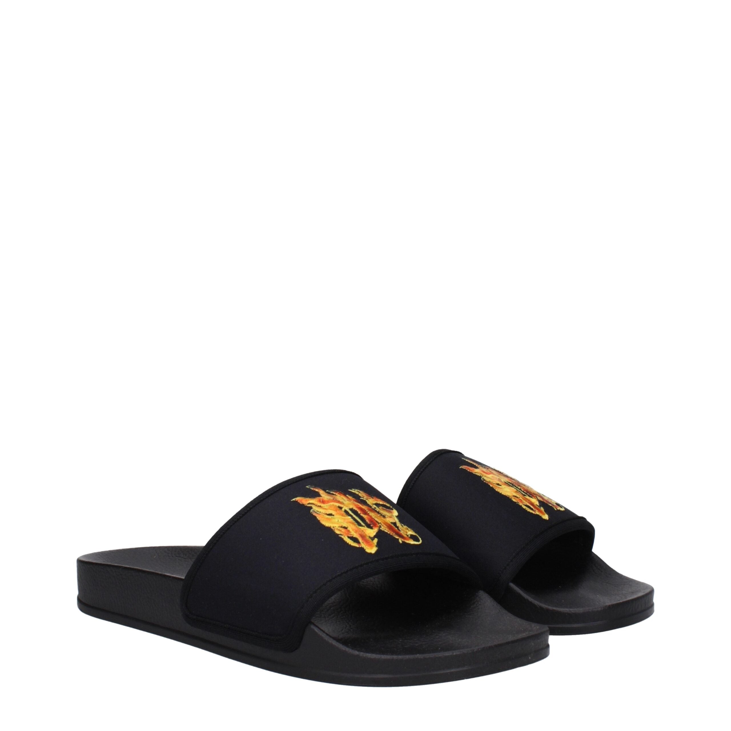 Palm Angels Schwarze Stoff-Hausschuhe