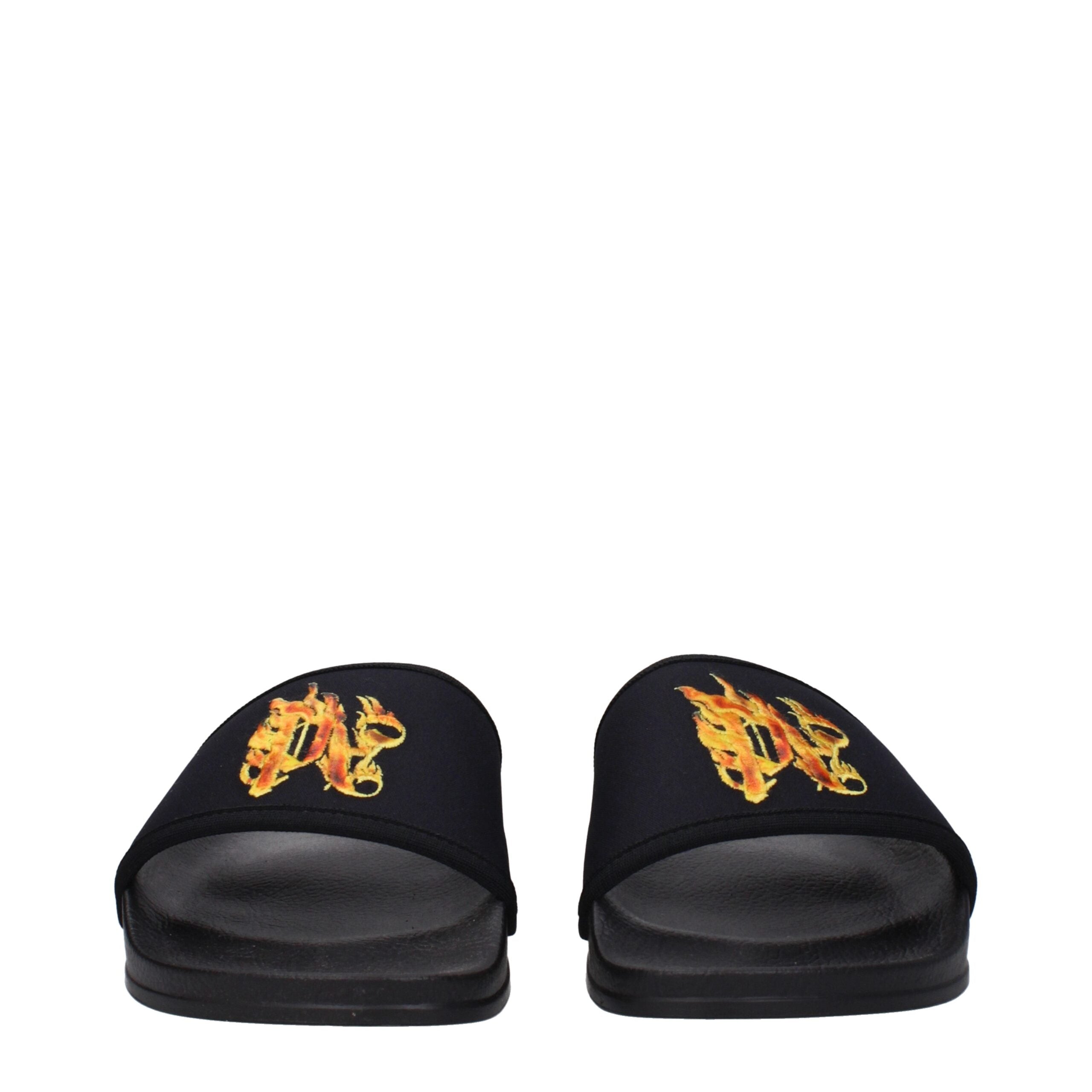 Palm Angels Schwarze Stoff-Hausschuhe