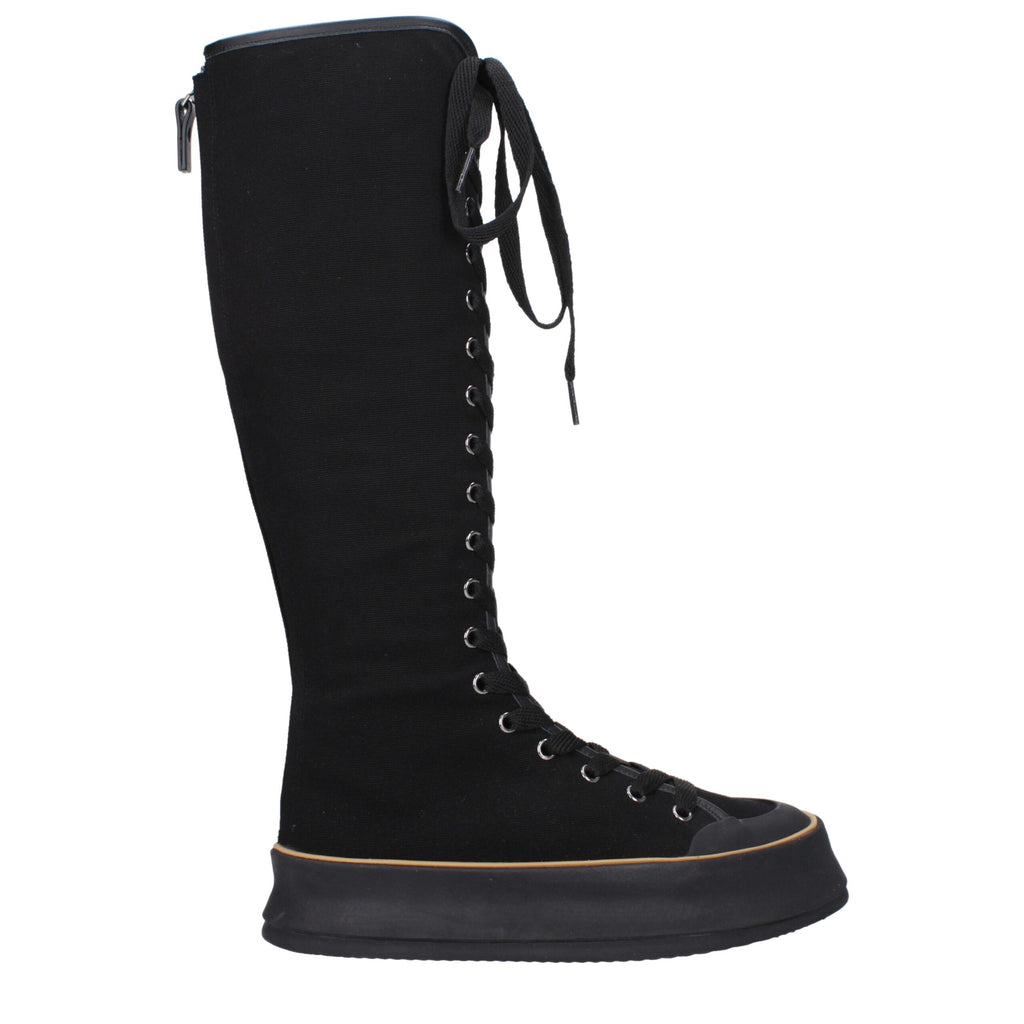 Max Mara Schwarze Schnürstiefel aus Stoff