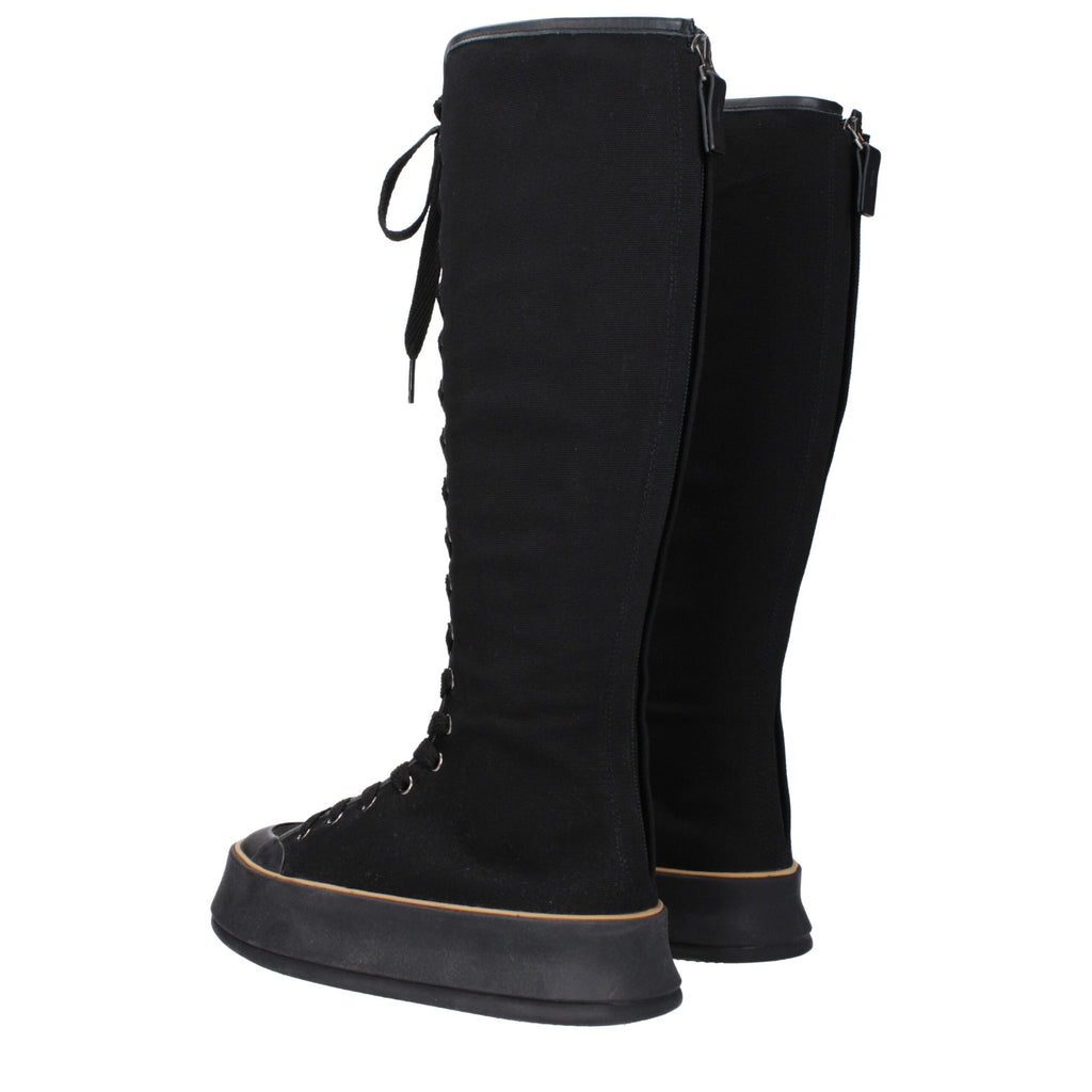 Max Mara Schwarze Schnürstiefel aus Stoff