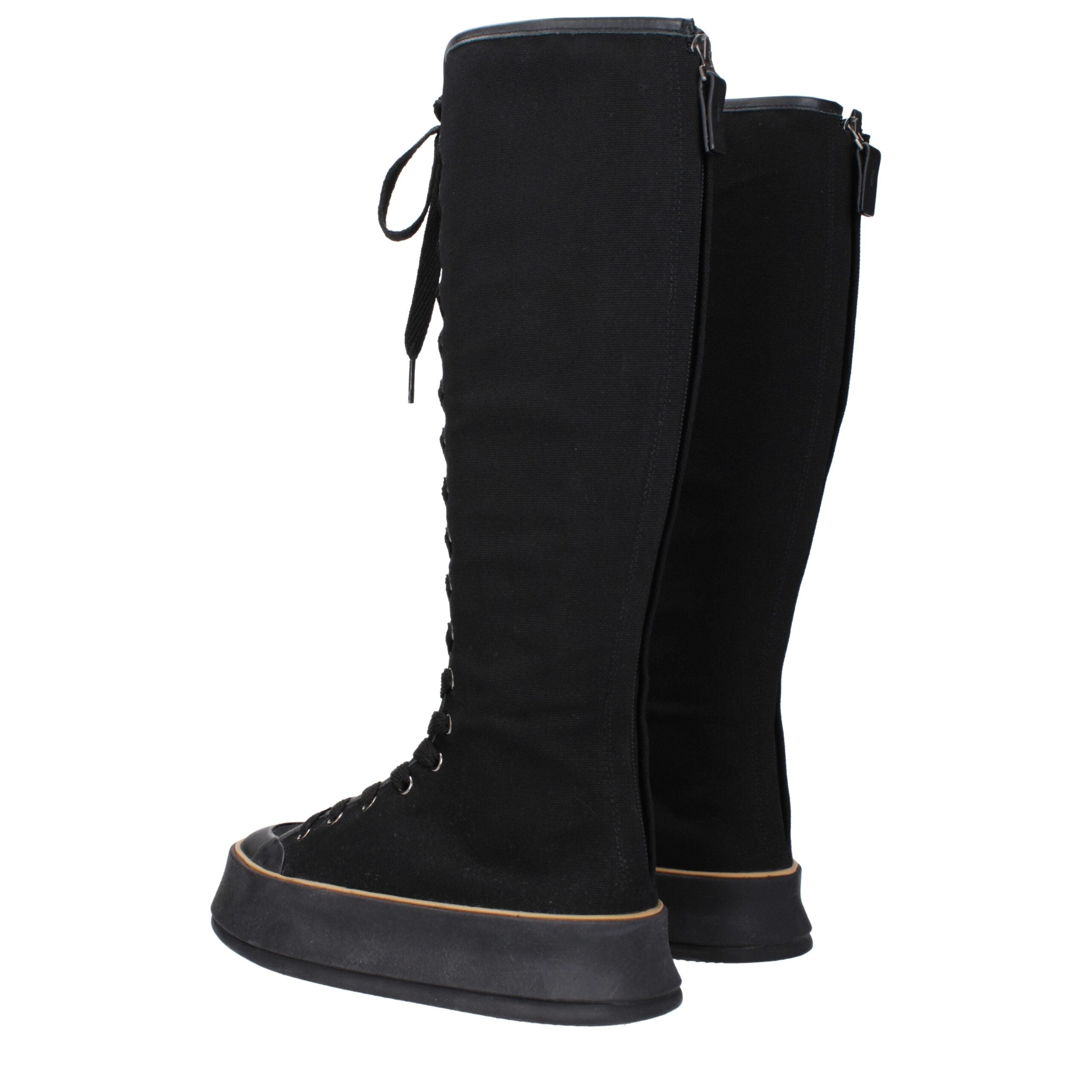 Max Mara Schwarze Schnürstiefel aus Stoff