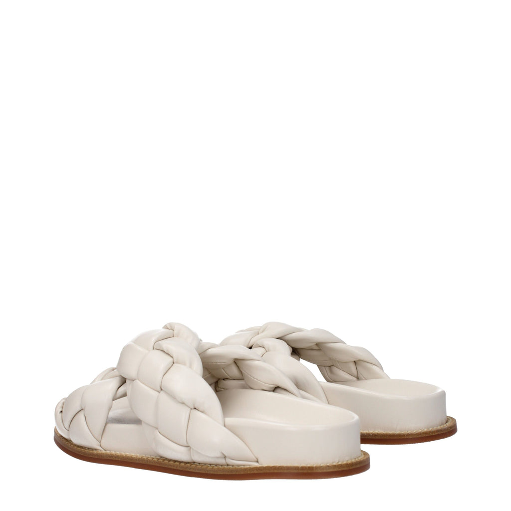 Fabiana Filippi Beige Leder-Slipper