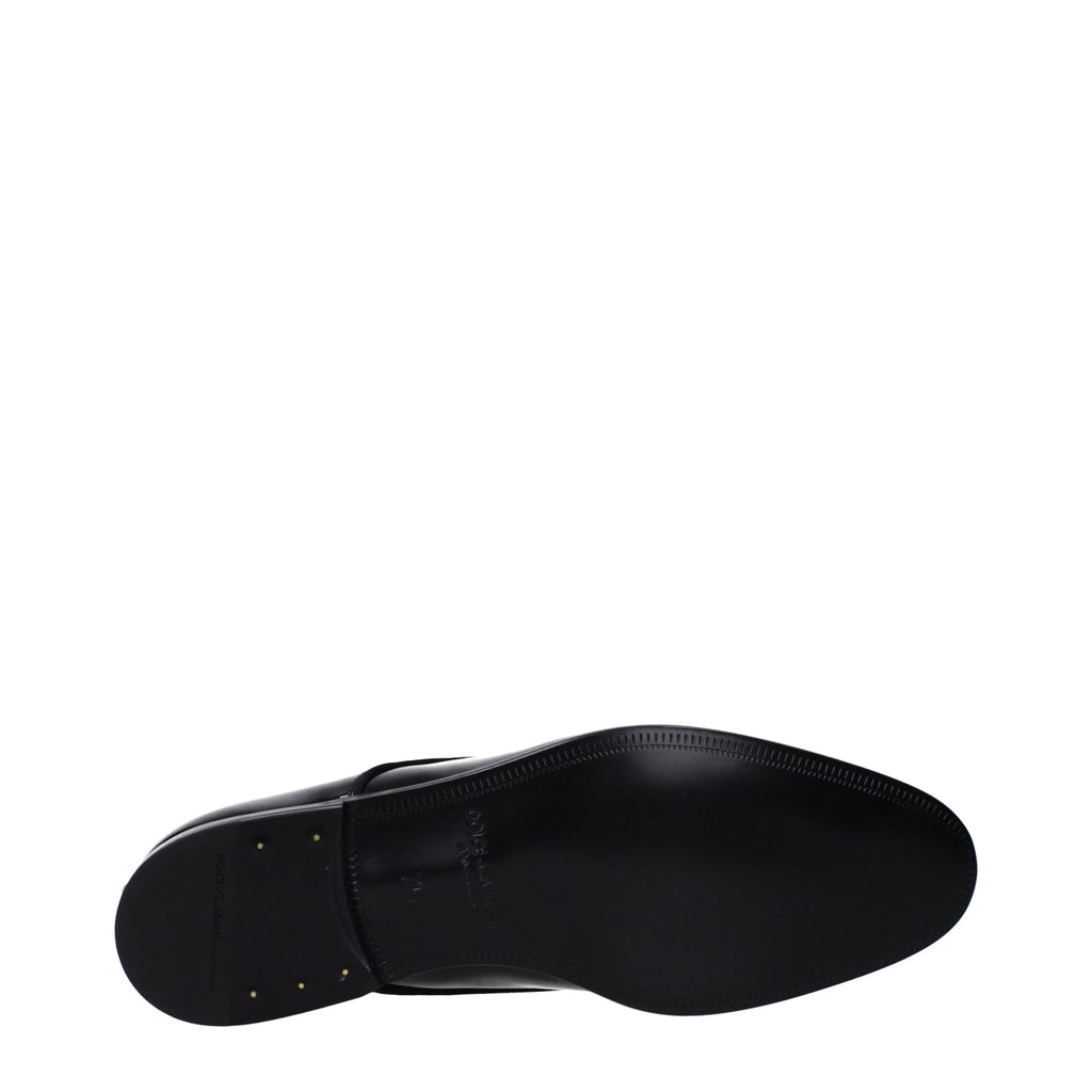 Dolce & Gabbana Schwarze Leder Oxfords und Derbies