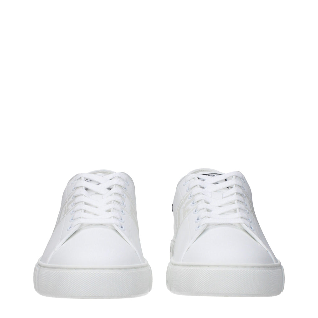 Versace Weiße Sneakers aus Leder mit niedrigem Schaft