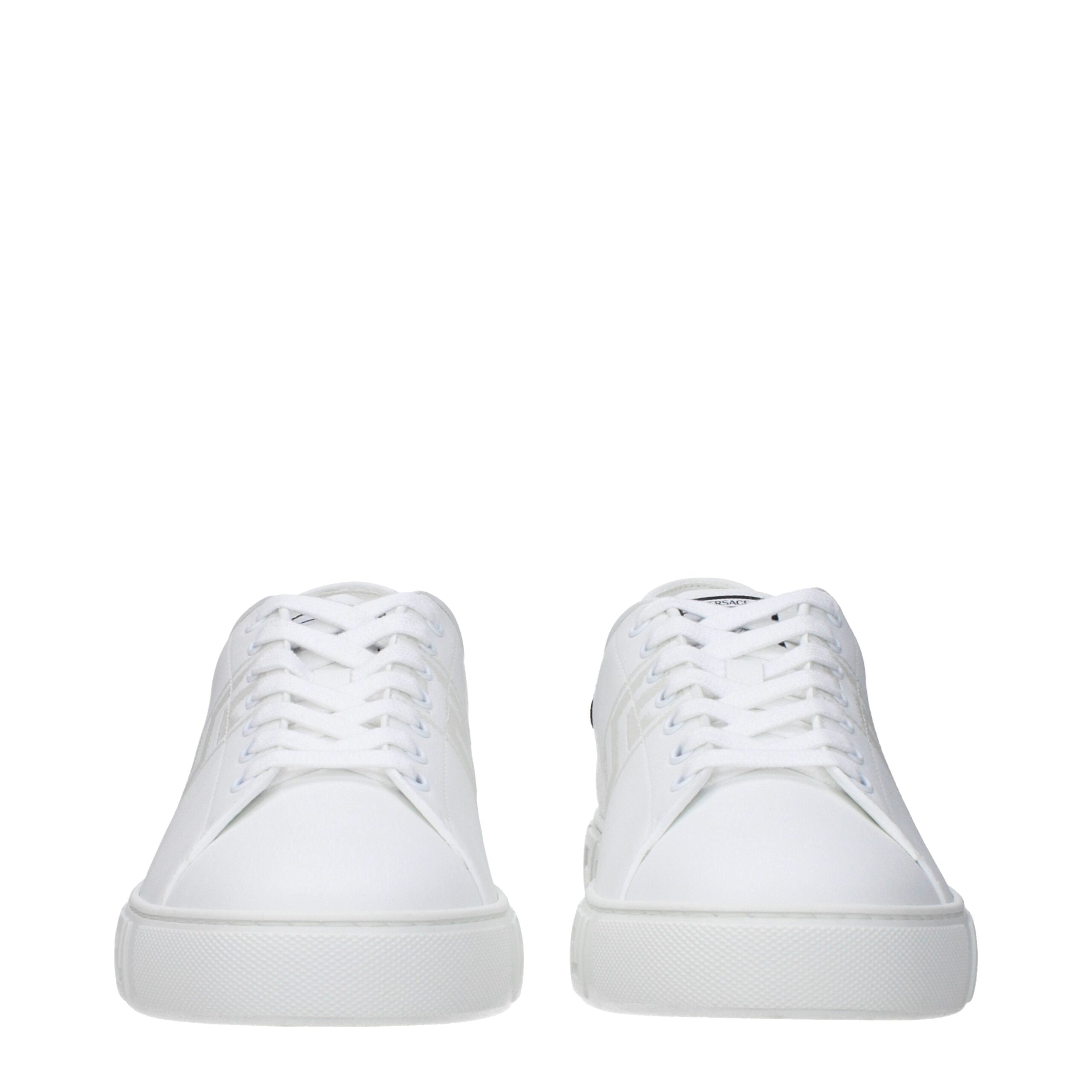 Versace Weiße Sneakers aus Leder mit niedrigem Schaft